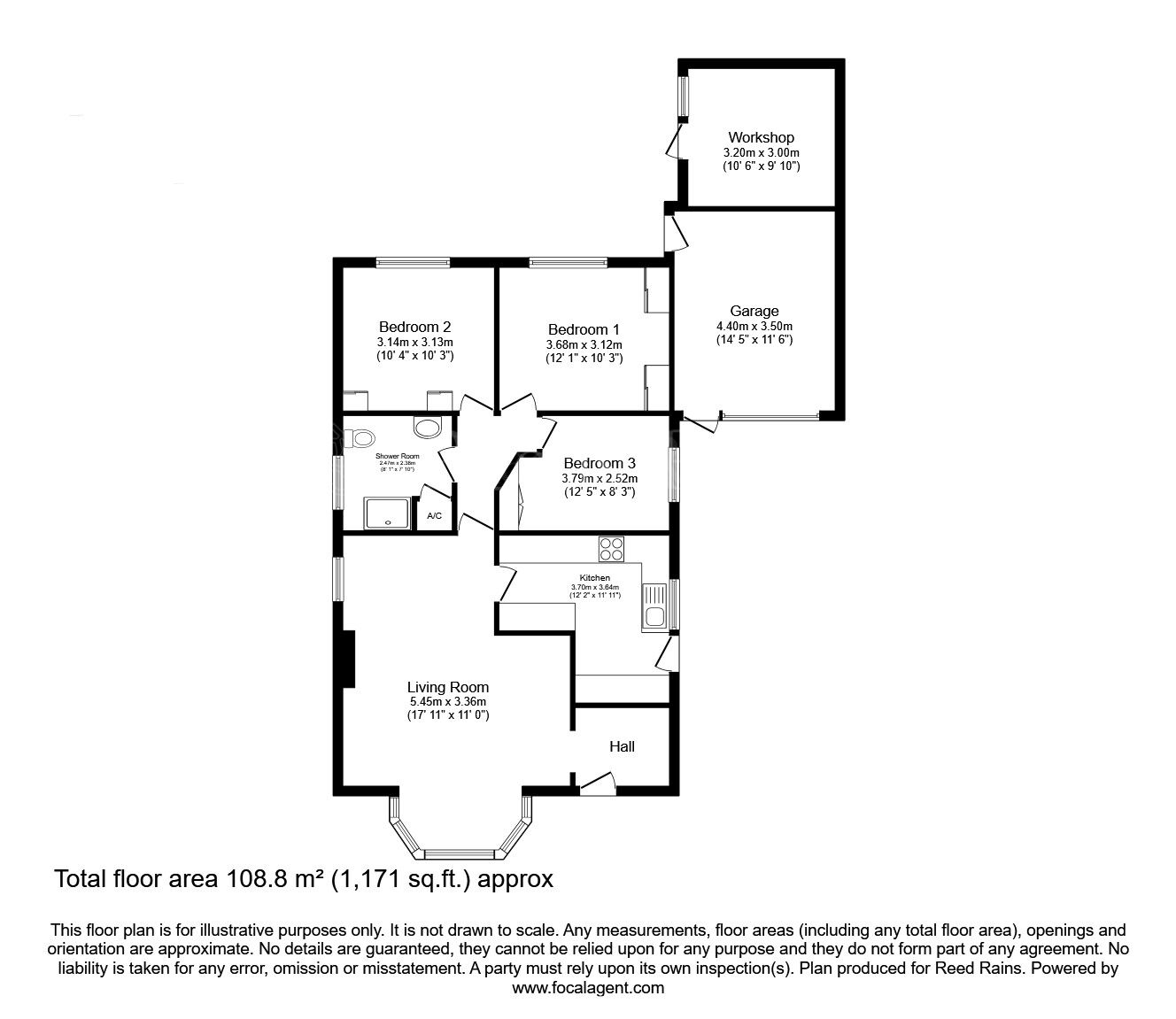 Floorplan of 3 bedroom Detached Bungalow for sale, Doleswood Drive, Laughton, South Yorkshire, S25