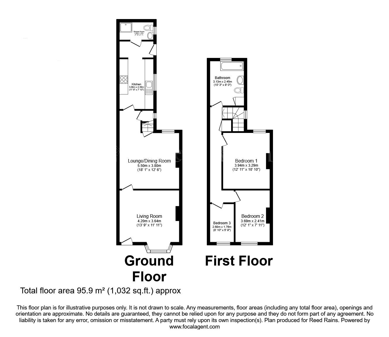 Floorplan of 3 bedroom Mid Terrace House for sale, Laughton Road, Dinnington, South Yorkshire, S25