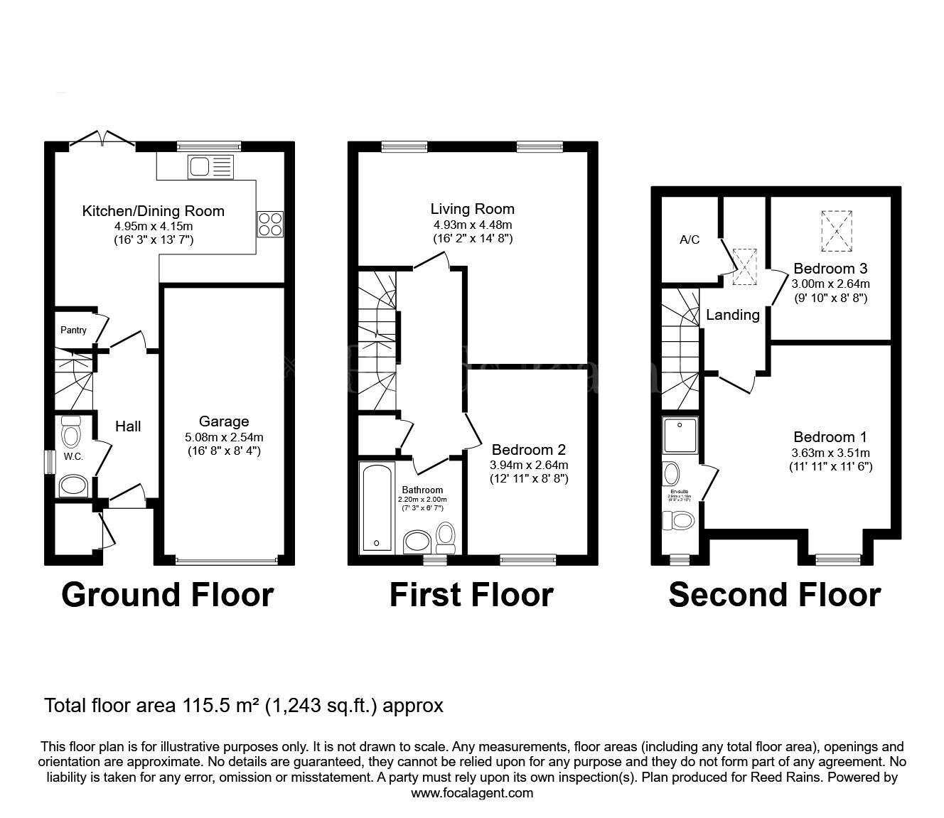 Floorplan of 3 bedroom Semi Detached House for sale, Matlock Way, Waverley, South Yorkshire, S60