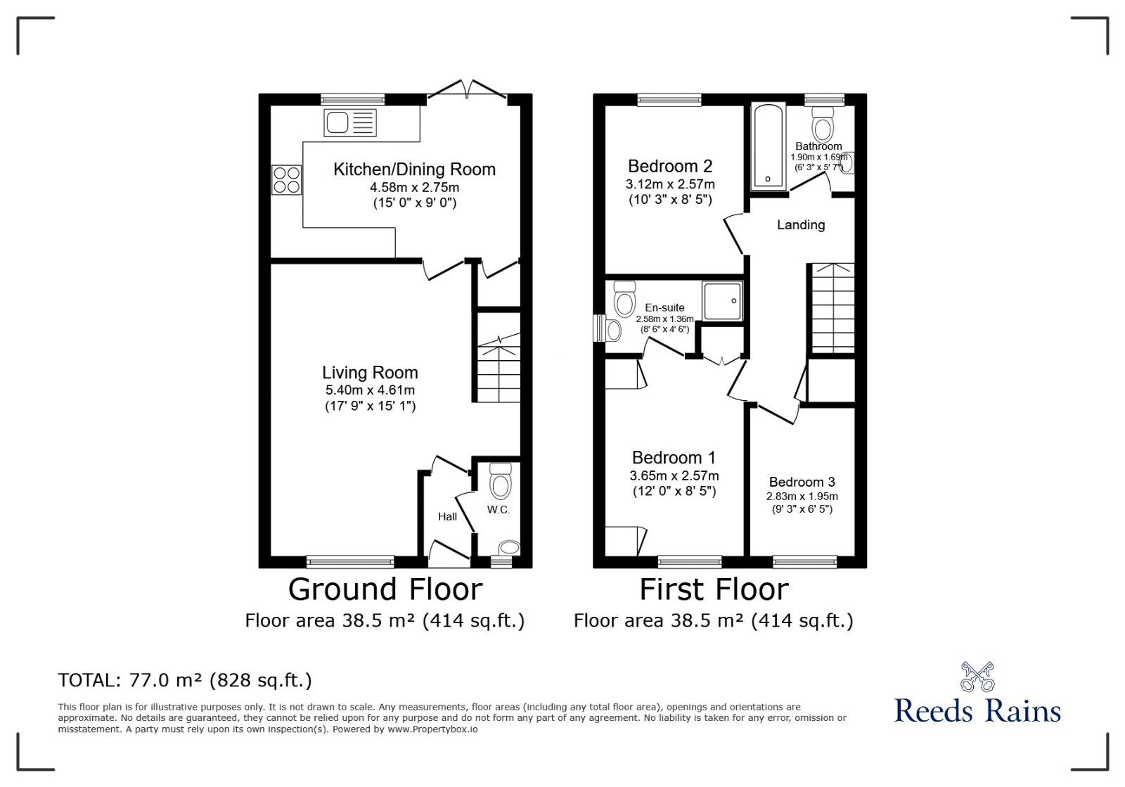 Floorplan of 3 bedroom Semi Detached House to rent, Roundhouse Crescent, Worksop, Nottinghamshire, S81