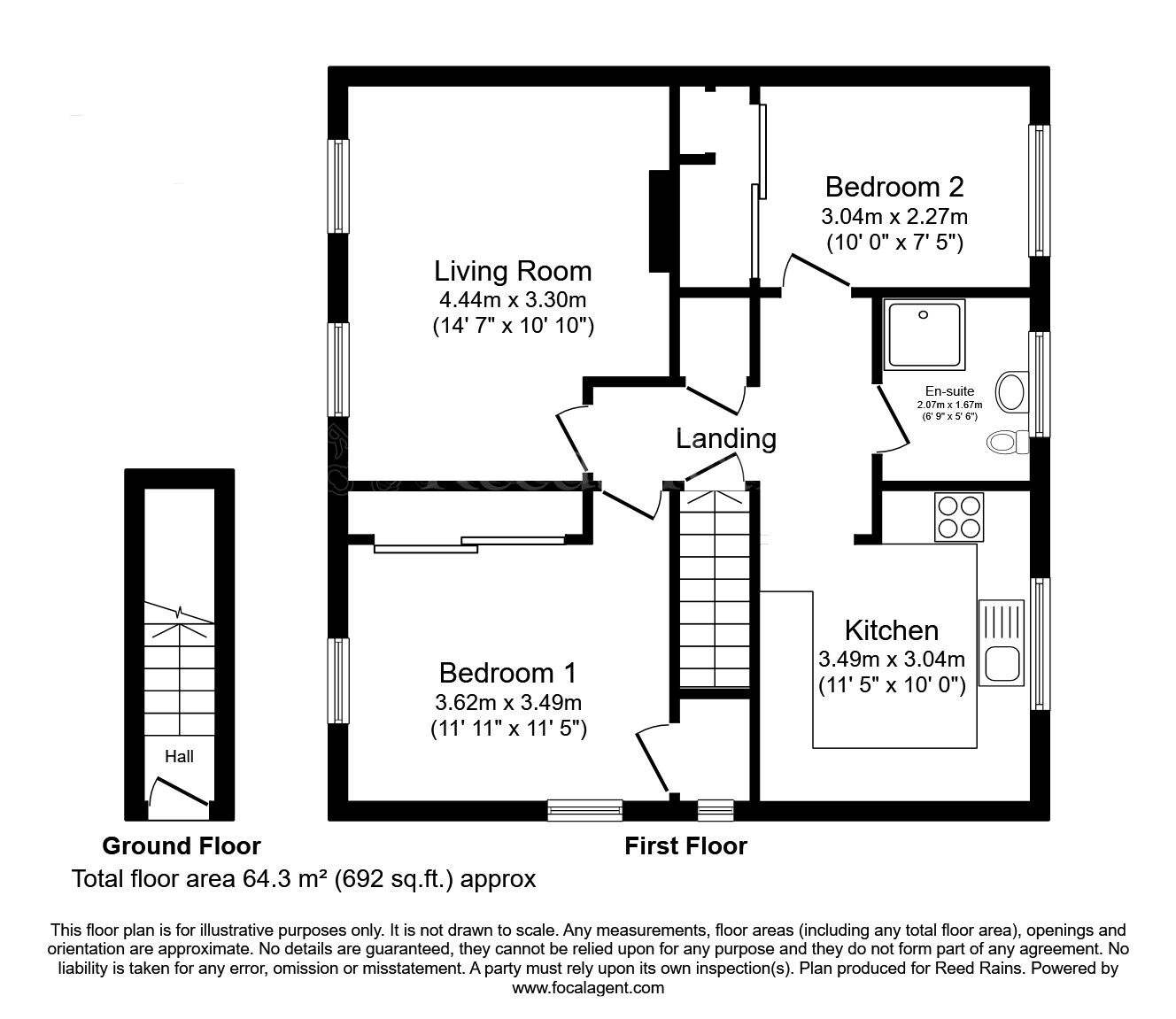 Floorplan of 2 bedroom  Flat for sale, Kingswood Avenue, Laughton, South Yorkshire, S25