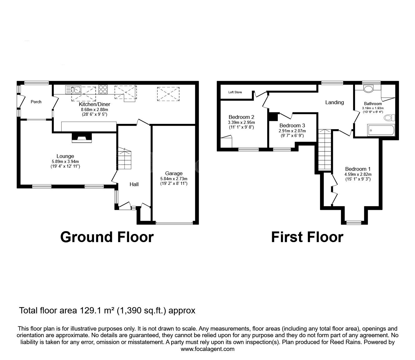 Floorplan of 3 bedroom Detached House for sale, Main Street, North Anston, South Yorkshire, S25