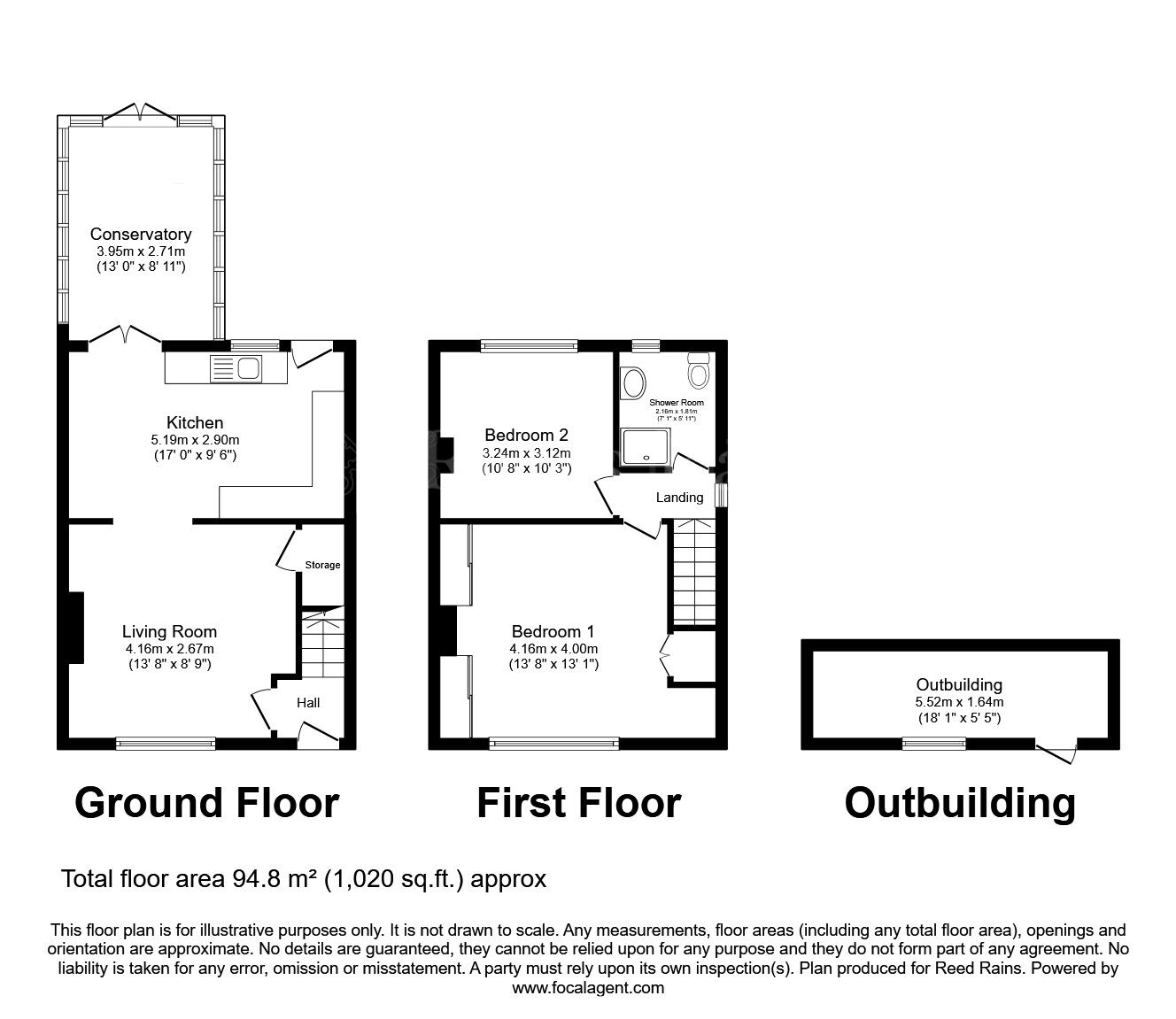 Floorplan of 2 bedroom Semi Detached House for sale, Anston Avenue, Worksop, Nottinghamshire, S81