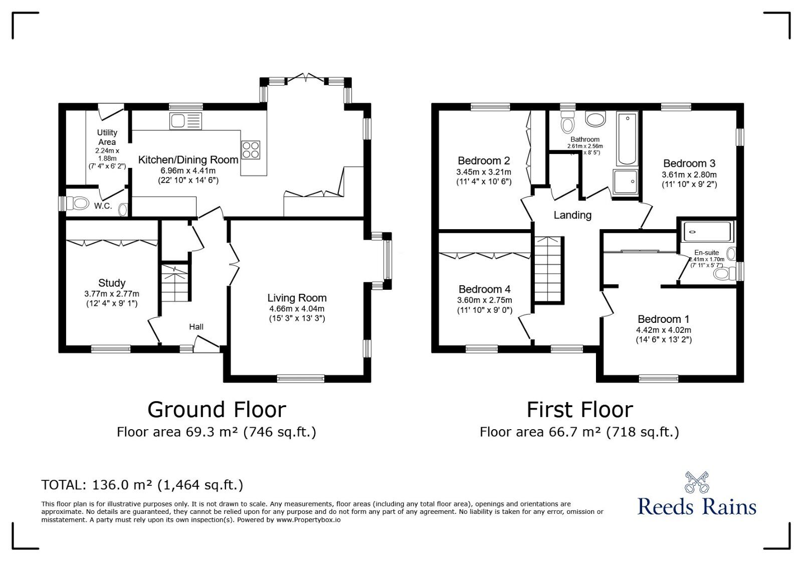 Floorplan of 4 bedroom Detached House to rent, Cottongrass Gardens, Throapham, South Yorkshire, S25