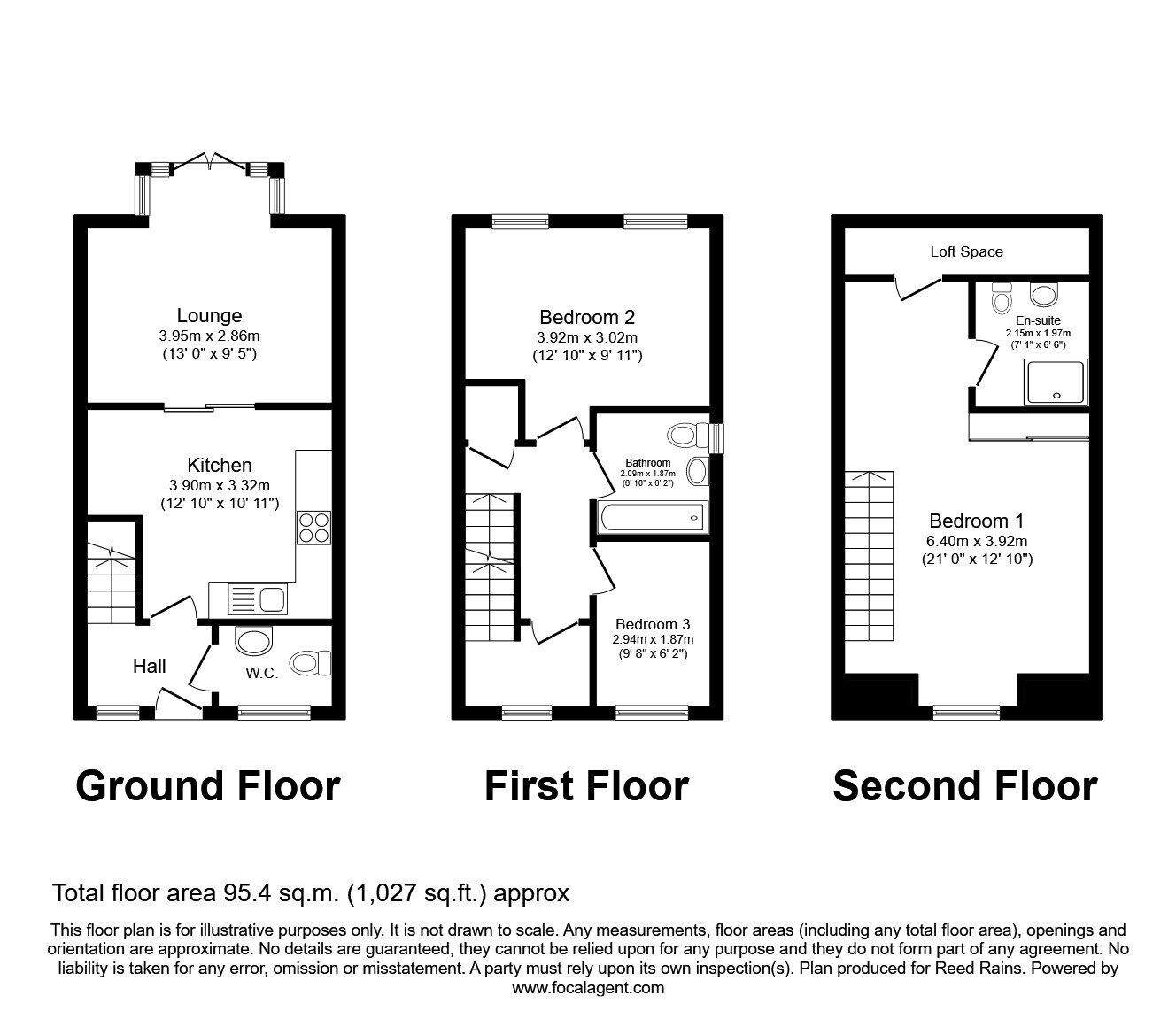 Floorplan of 3 bedroom Semi Detached House for sale, Clarke Avenue, Dinnington, South Yorkshire, S25