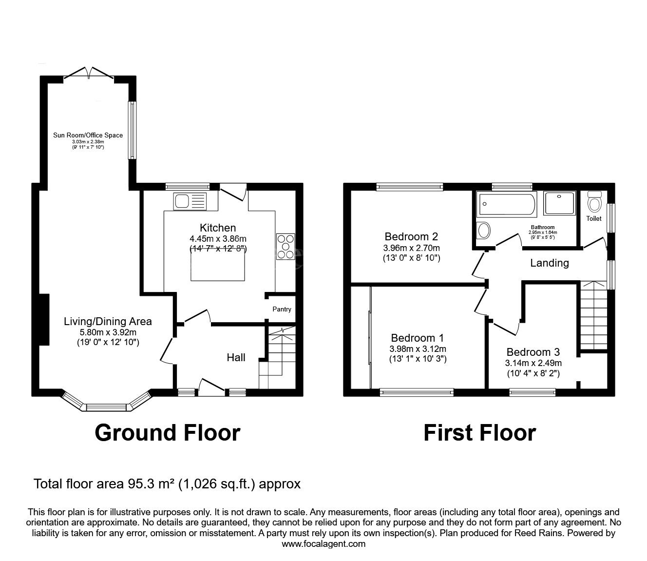 Floorplan of 3 bedroom Semi Detached House for sale, Shelley Drive, Dinnington, South Yorkshire, S25