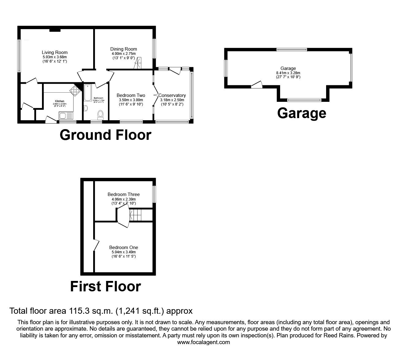 Floorplan of 3 bedroom Semi Detached House for sale, Broom Grove, South Anston, South Yorkshire, S25