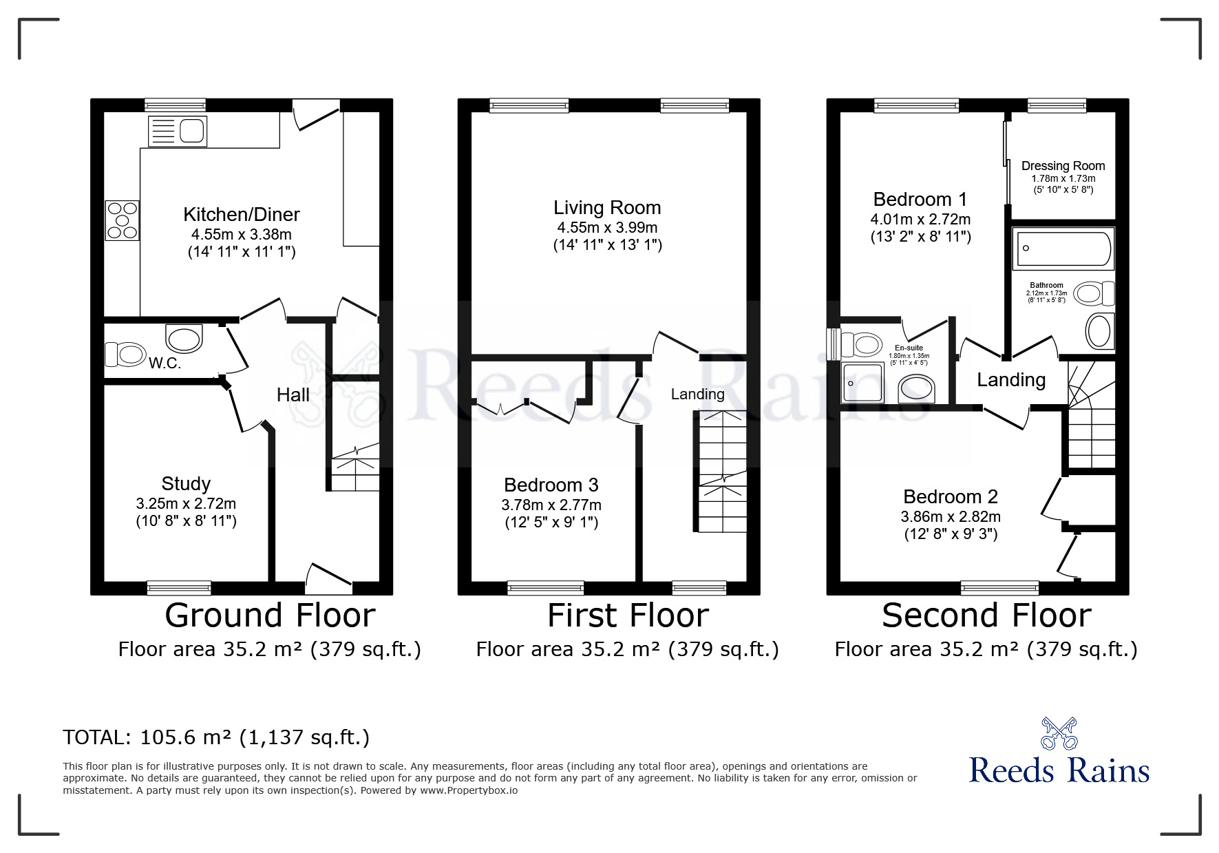 Floorplan of 3 bedroom End Terrace House for sale, Middle Meadow, Shireoaks, Nottinghamshire, S81