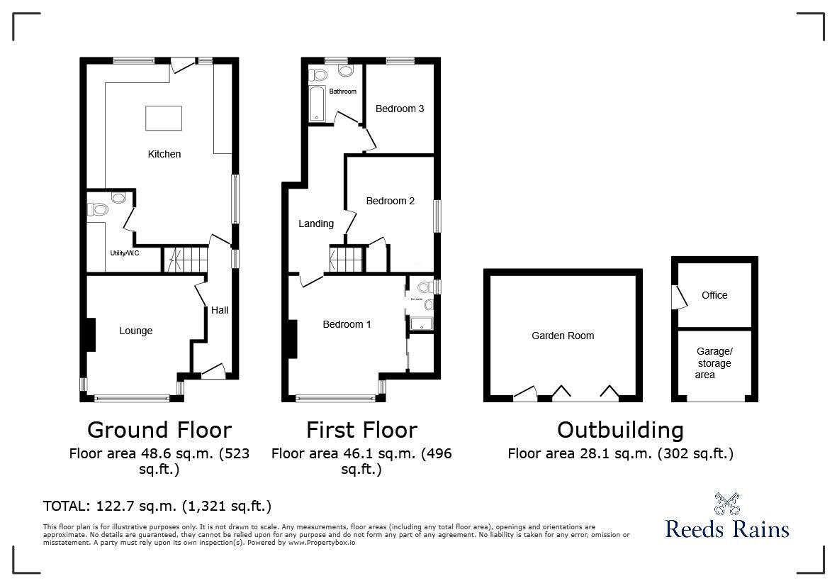 Floorplan of 3 bedroom Semi Detached House for sale, Swinston Hill Road, Dinnington, South Yorkshire, S25