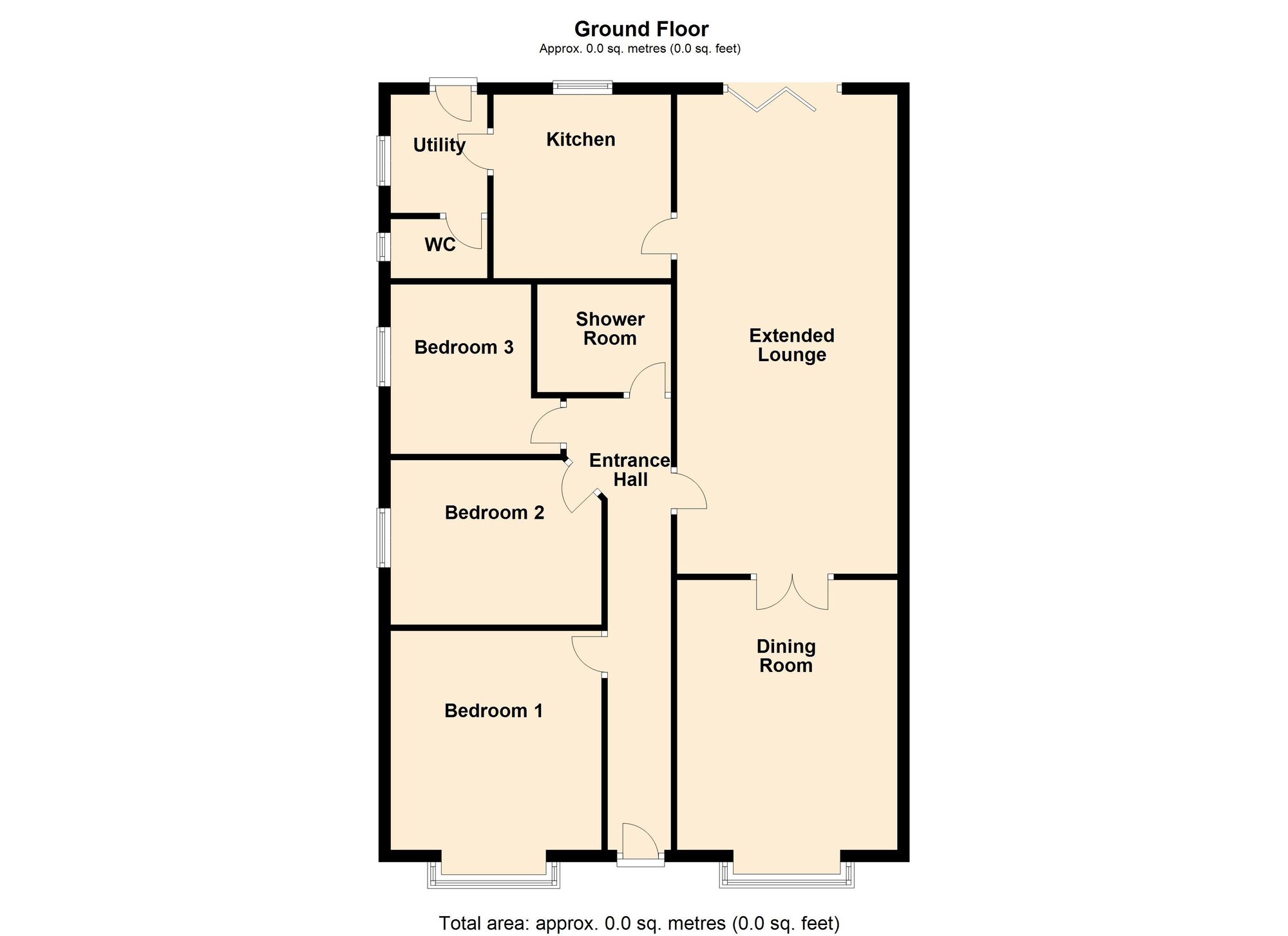 Floorplan of 3 bedroom Semi Detached Bungalow for sale, Sunnyside, Edenthorpe, South Yorkshire, DN3