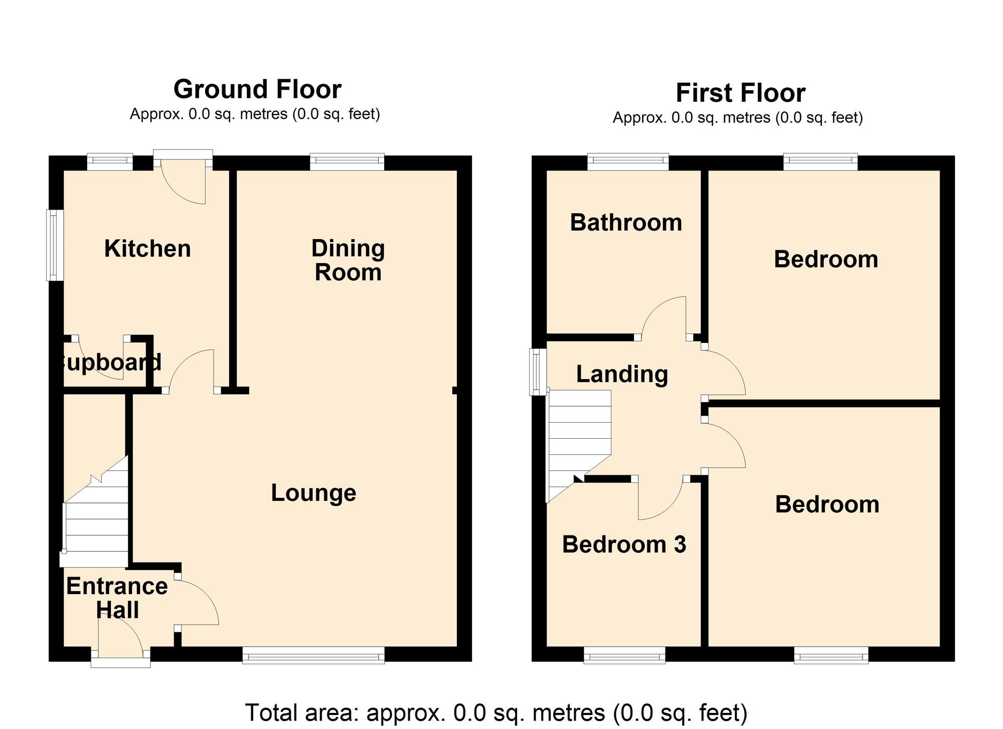 Floorplan of 3 bedroom Semi Detached House for sale, Harvey Close, Finningley, South Yorkshire, DN9