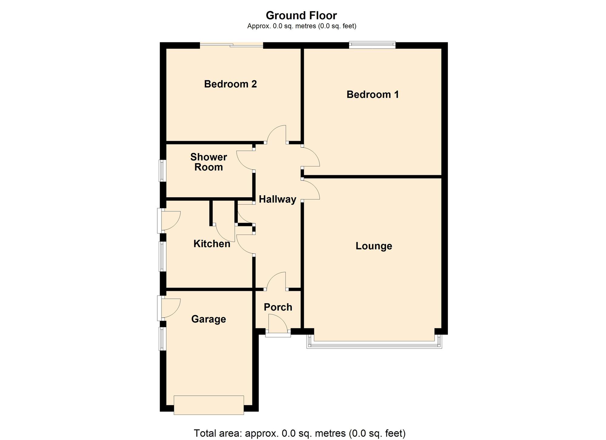 Floorplan of 2 bedroom Detached Bungalow for sale, Roxby Close, Doncaster, South Yorkshire, DN4