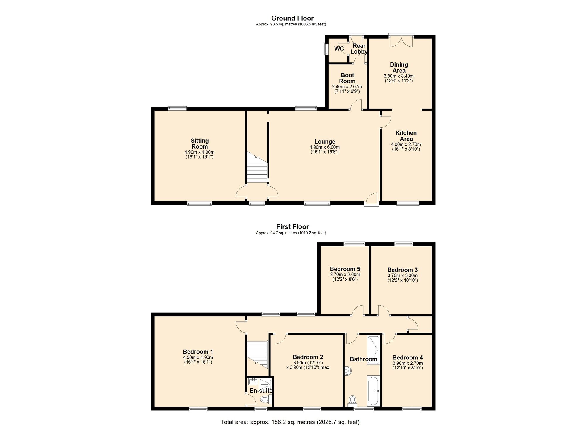 Floorplan of 5 bedroom Detached House for sale, No Road, Campsall, South Yorkshire, DN6