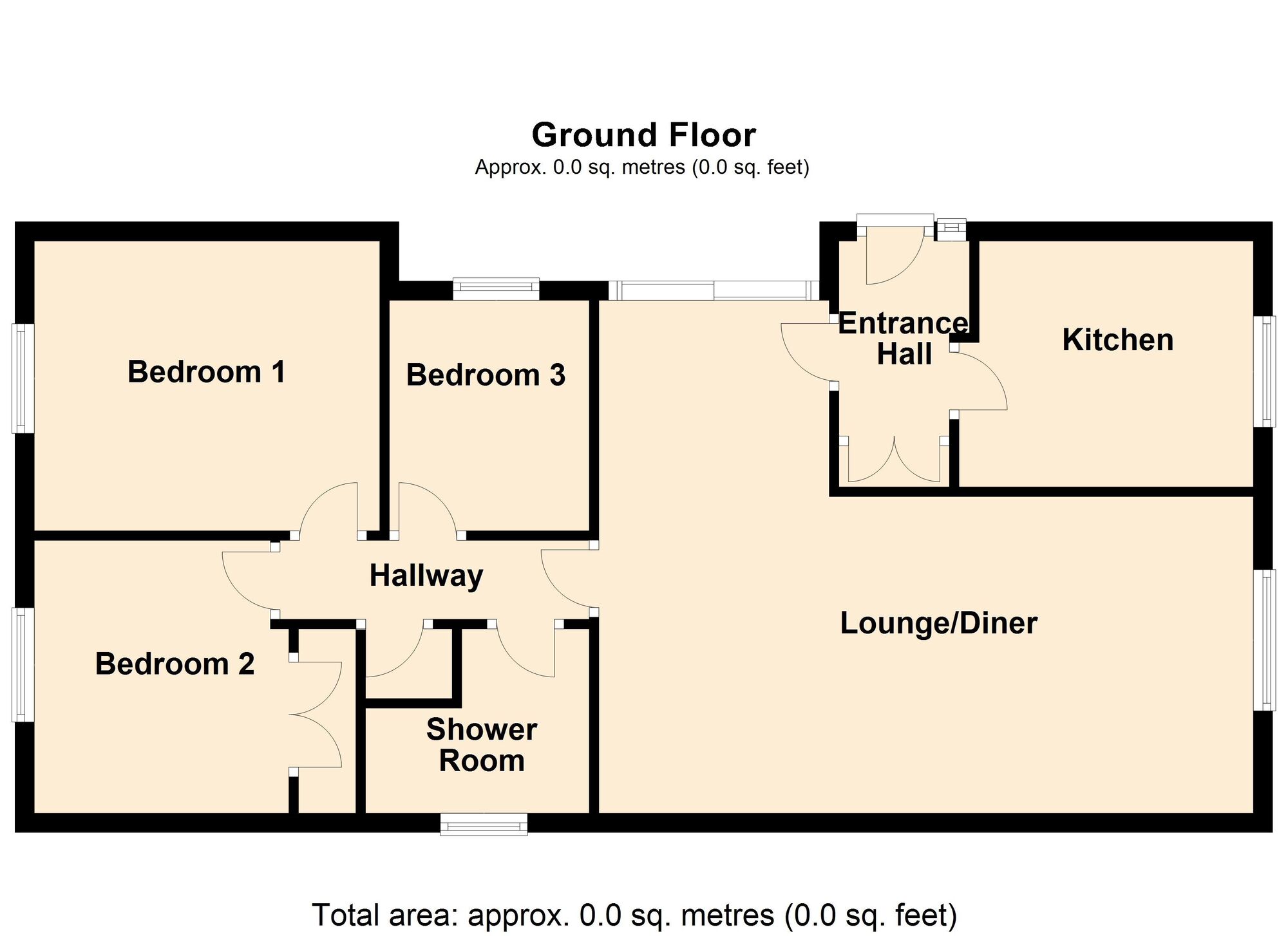 Floorplan of 3 bedroom Detached Bungalow for sale, Parkway, Armthorpe, South Yorkshire, DN3