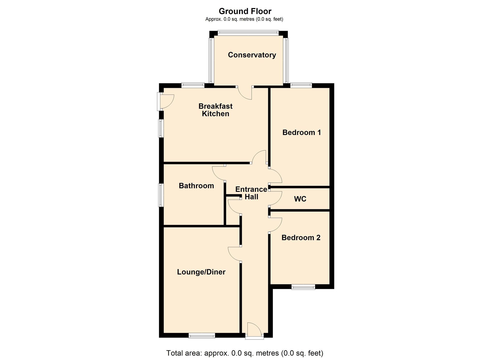 Floorplan of 2 bedroom Semi Detached Bungalow for sale, Westerdale Road, Scawsby, Doncaster, DN5