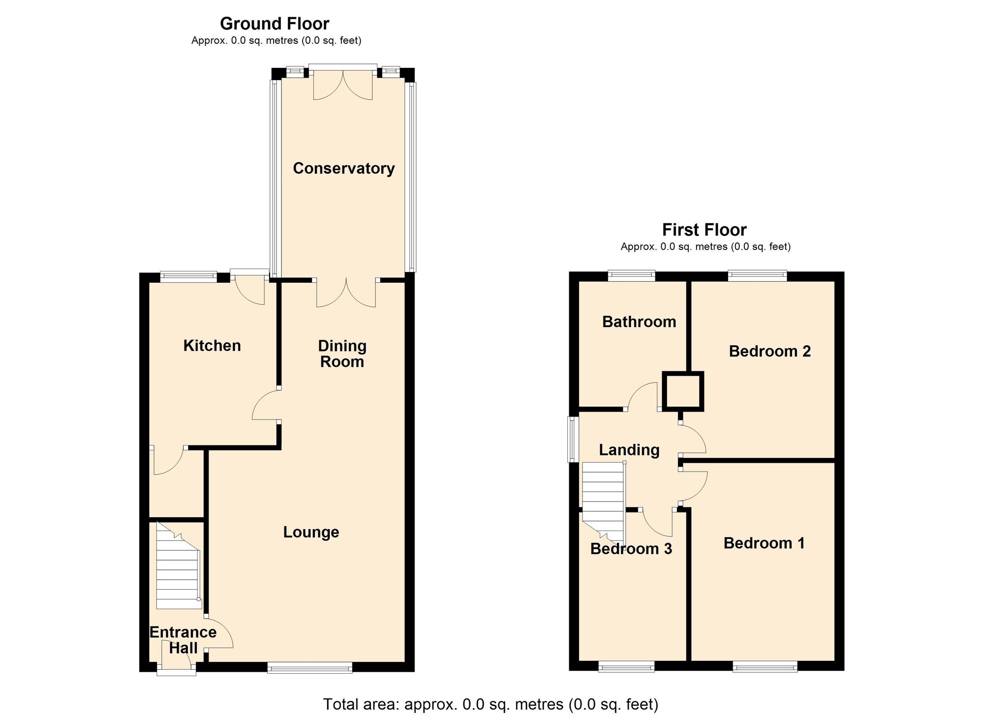 Floorplan of 3 bedroom Semi Detached House for sale, Howden Avenue, Skellow, South Yorkshire, DN6