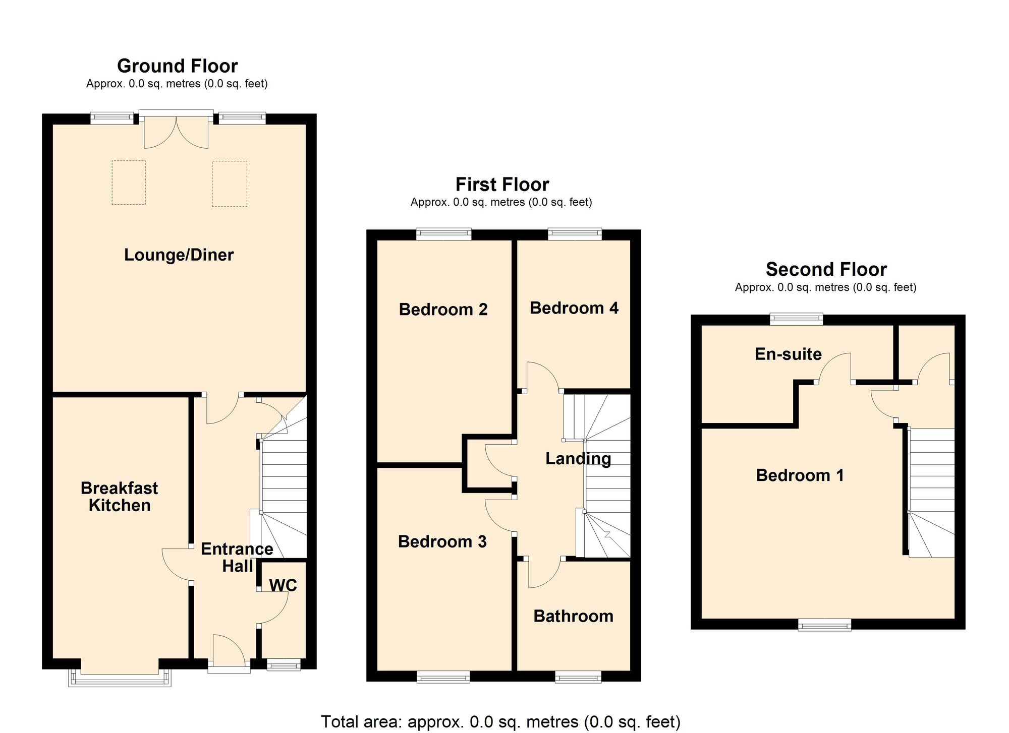 Floorplan of 4 bedroom Semi Detached House for sale, Haydn Griffiths Way, Armthorpe, South Yorkshire, DN3