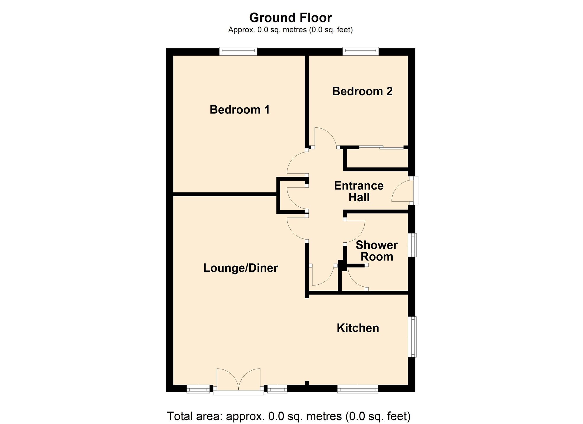 Floorplan of 2 bedroom Semi Detached Bungalow for sale, Bruncroft Close, Doncaster, South Yorkshire, DN4