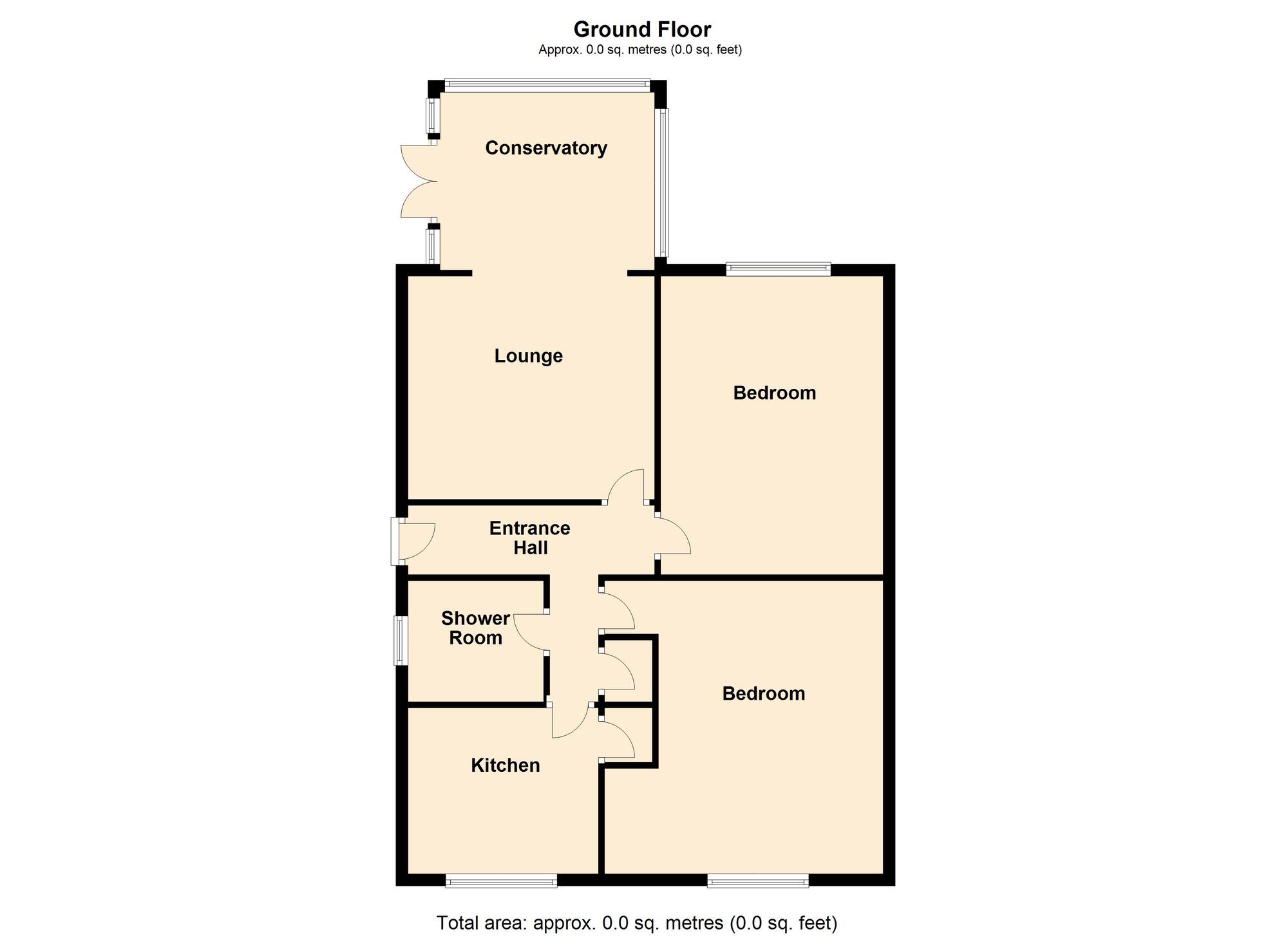 Floorplan of 2 bedroom Detached Bungalow to rent, Beancroft Close, Wadworth, South Yorkshire, DN11