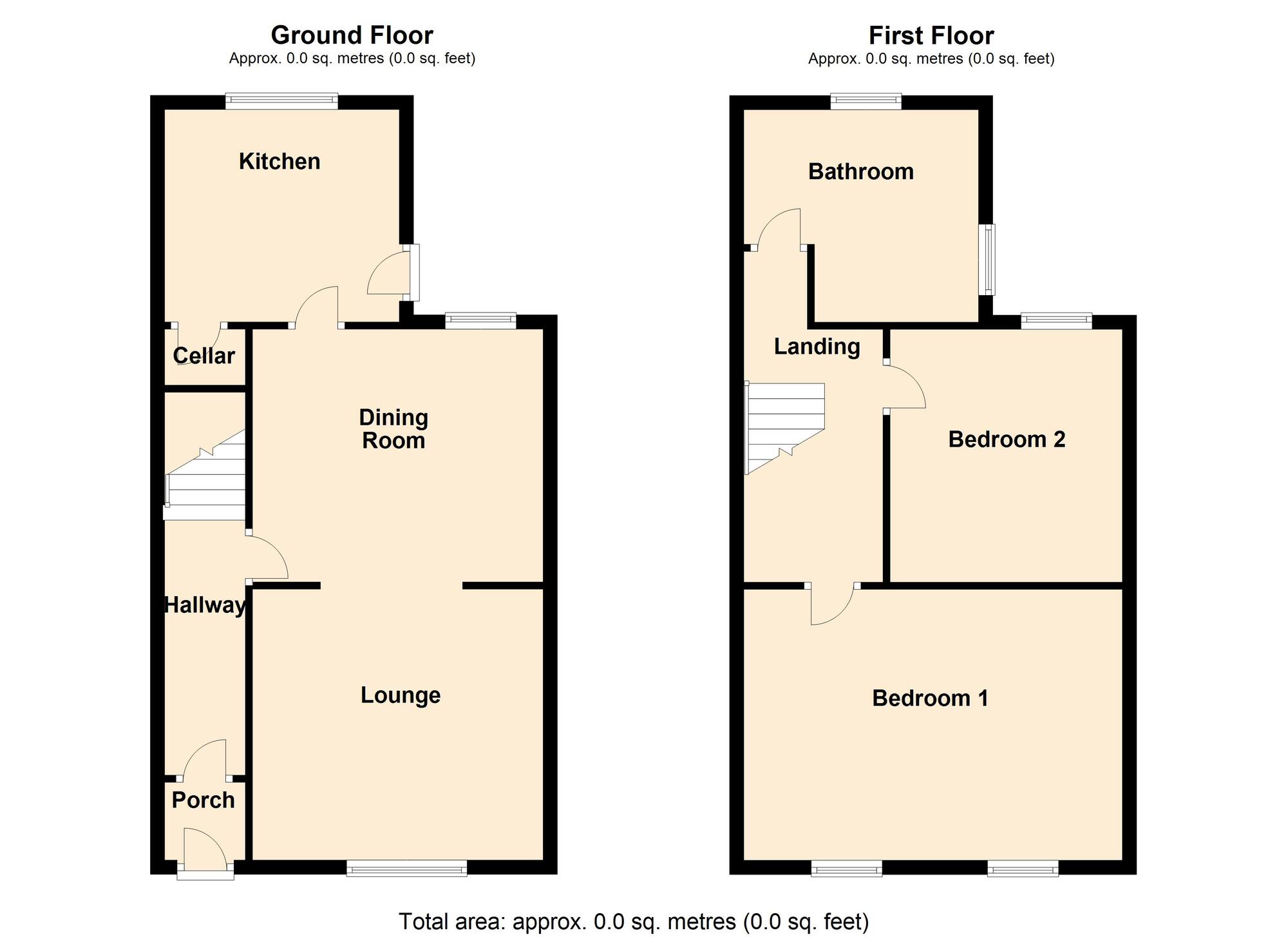 Floorplan of 2 bedroom Mid Terrace House for sale, King Edward Road, Doncaster, South Yorkshire, DN4