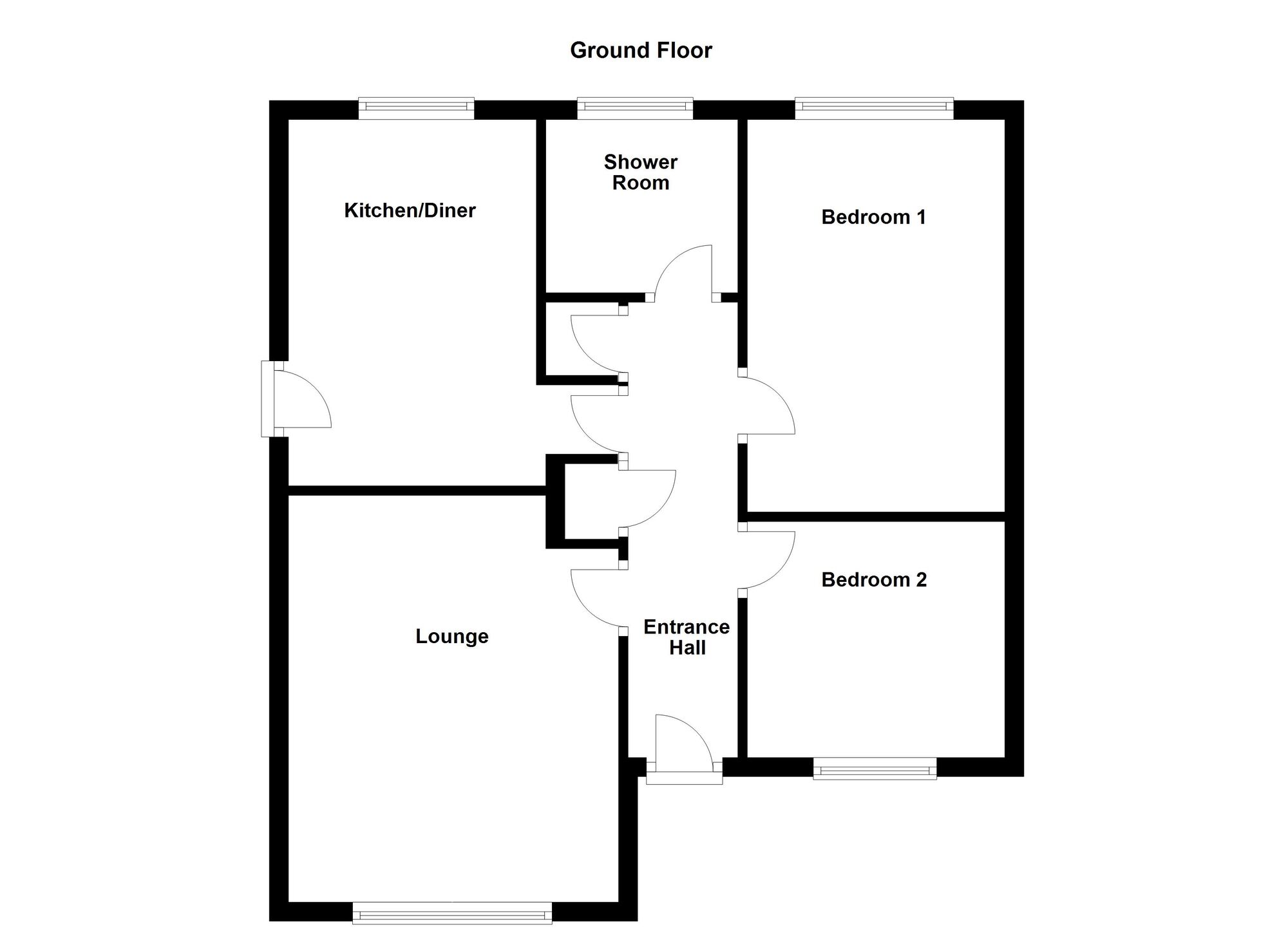 Floorplan of 2 bedroom Semi Detached Bungalow for sale, The Bramblings, Doncaster, South Yorkshire, DN4