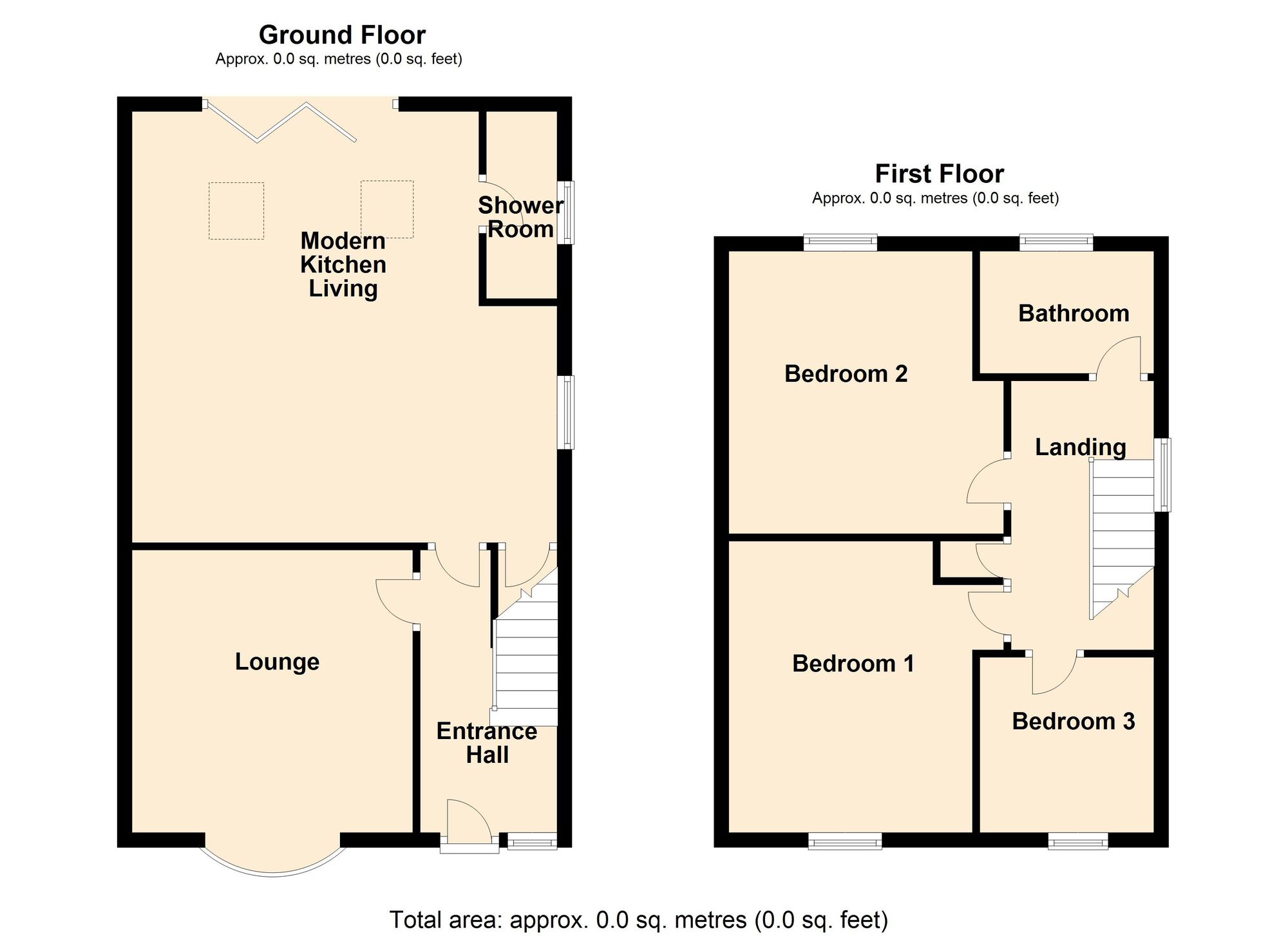 Floorplan of 3 bedroom Semi Detached House for sale, Moor View, Branton, South Yorkshire, DN3