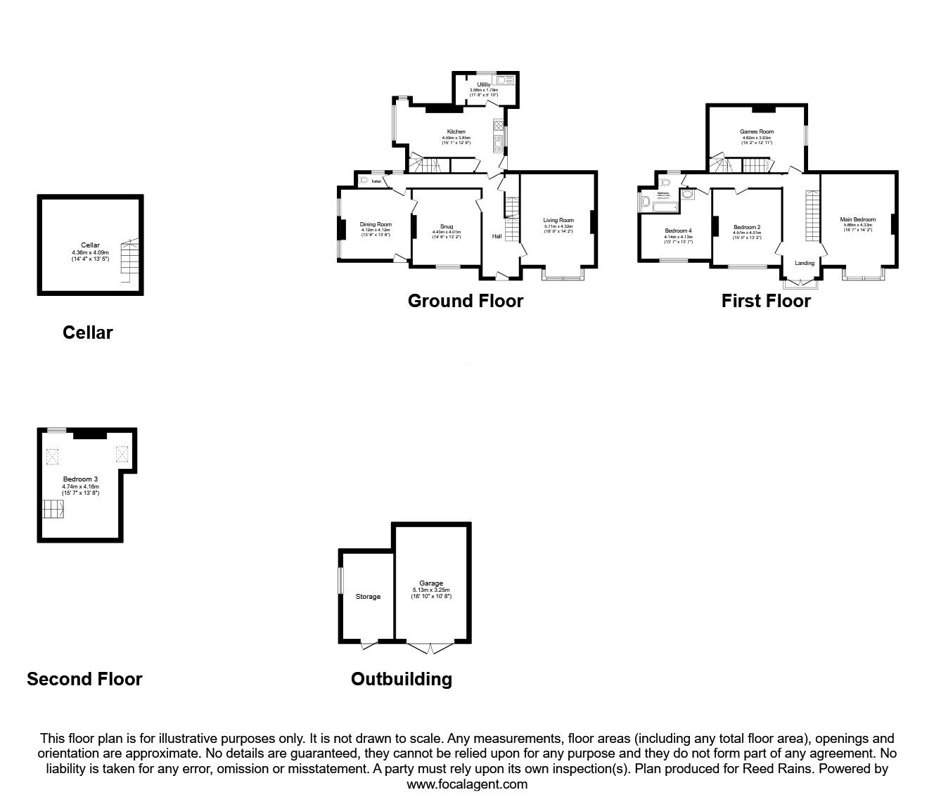 Floorplan of 4 bedroom Detached House for sale, Red Bank Road, Market Drayton, Shropshire, TF9