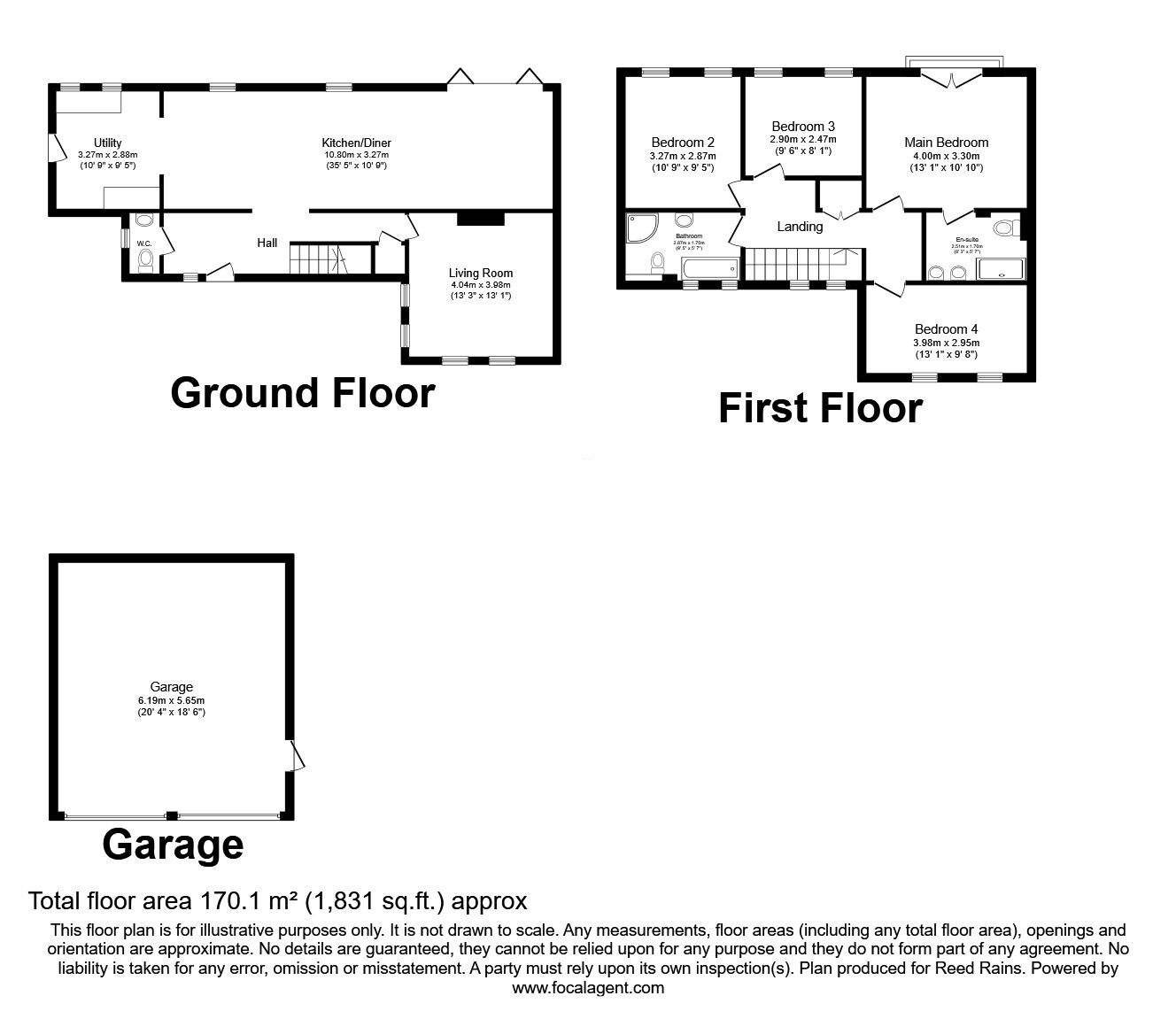 Floorplan of 4 bedroom Detached House for sale, Lockley Wood, Market Drayton, Shropshire, TF9