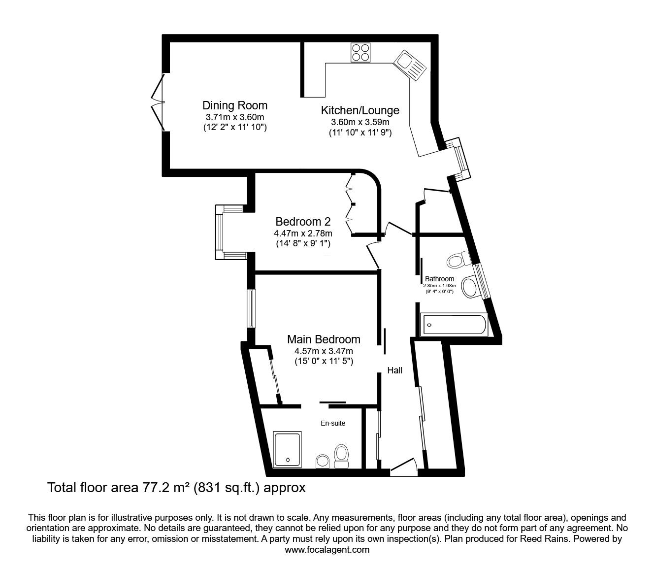 Floorplan of 2 bedroom  Flat for sale, Castle Street, Eccleshall, Staffordshire, ST21