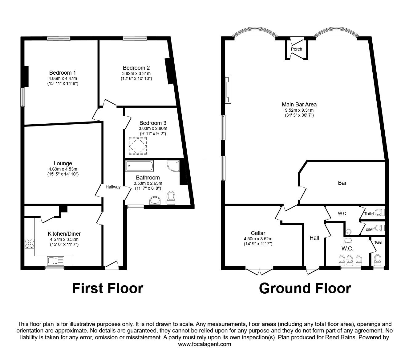 Floorplan of 4 bedroom Detached House for sale, Gaol Butts, Eccleshall, Staffordshire, ST21