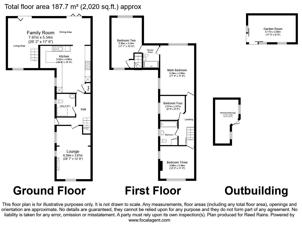 Floorplan of 4 bedroom Semi Detached House for sale, Stone Road, Eccleshall, Staffordshire, ST21