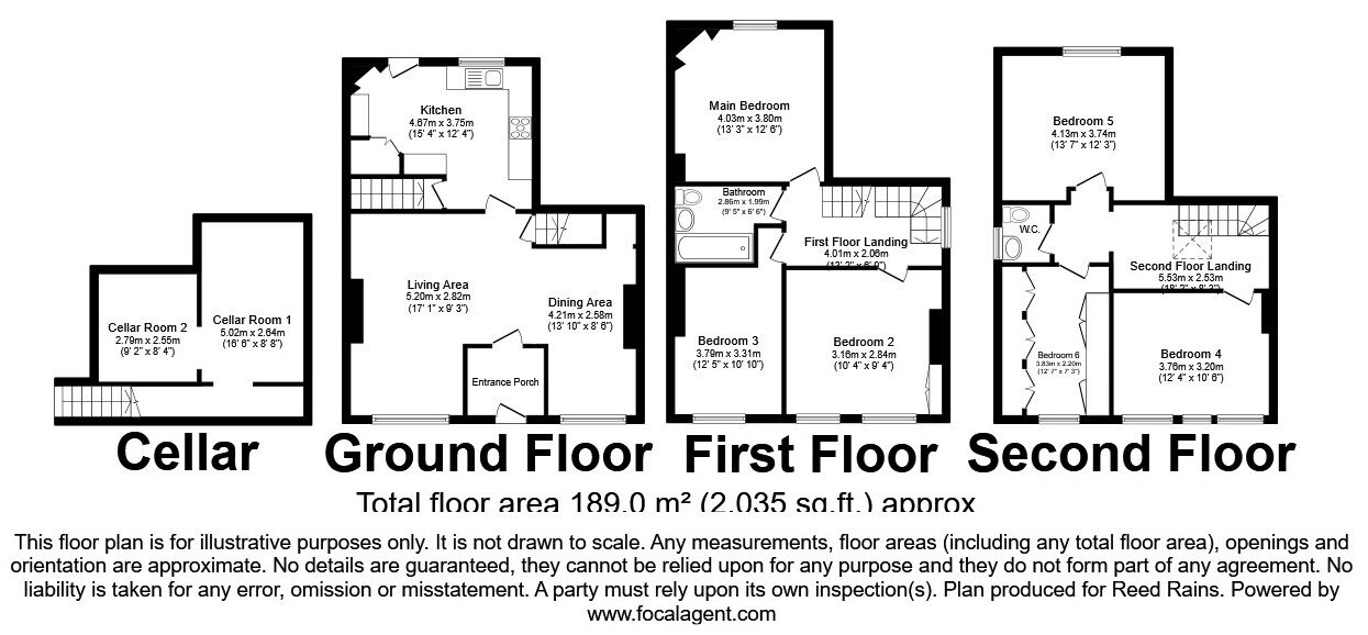 Floorplan of 6 bedroom Semi Detached House for sale, Shropshire Street, Market Drayton, Shropshire, TF9