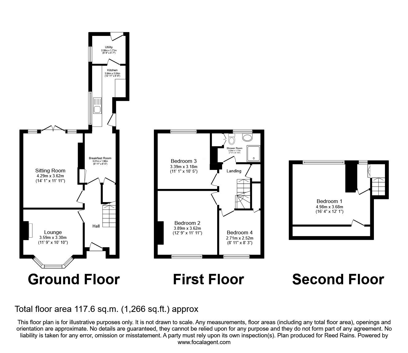 Floorplan of 4 bedroom Mid Terrace House for sale, York Street, Stone, Staffordshire, ST15