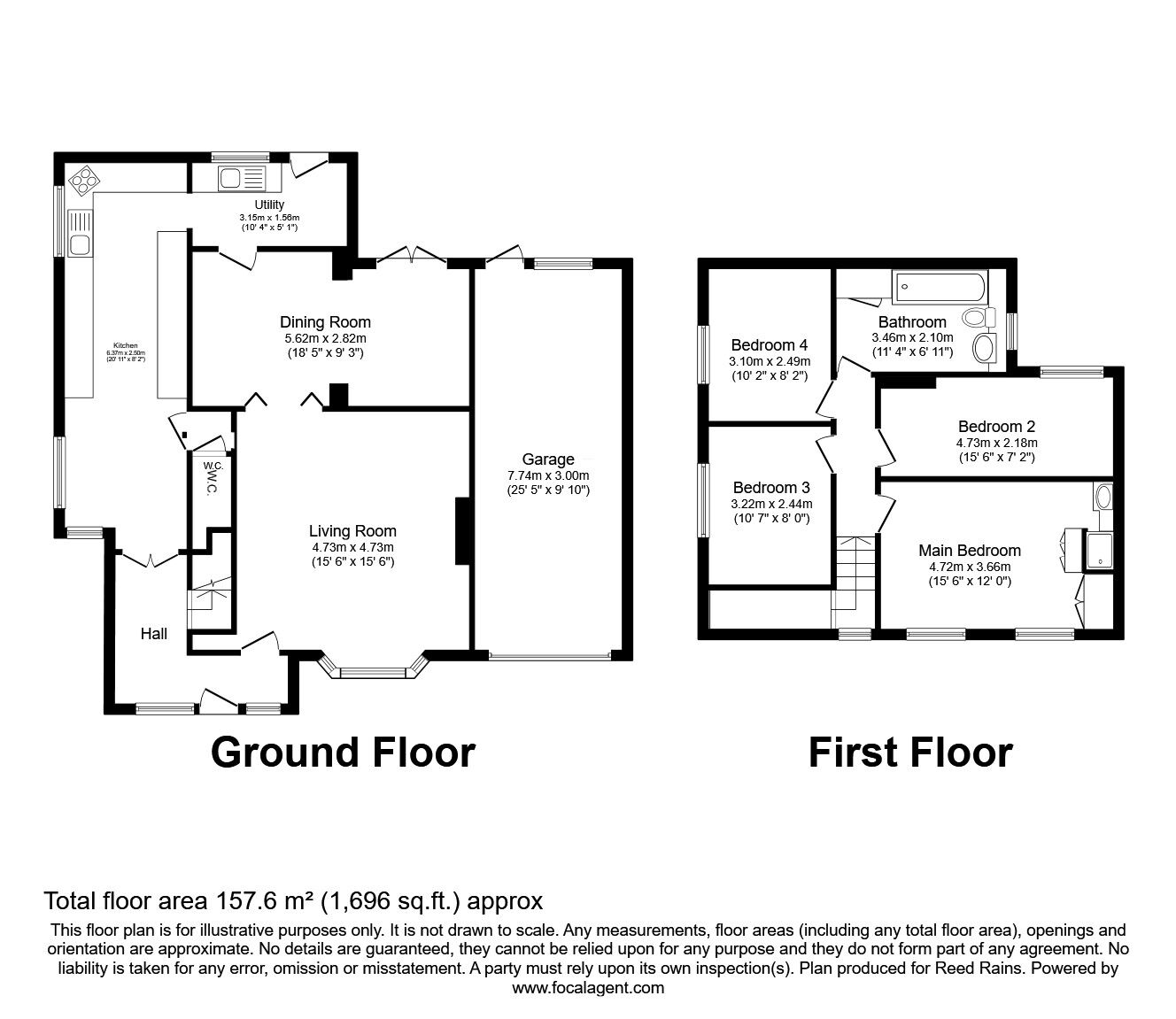 Floorplan of 4 bedroom Detached House for sale, Canal Side, Barlaston, Staffordshire, ST12