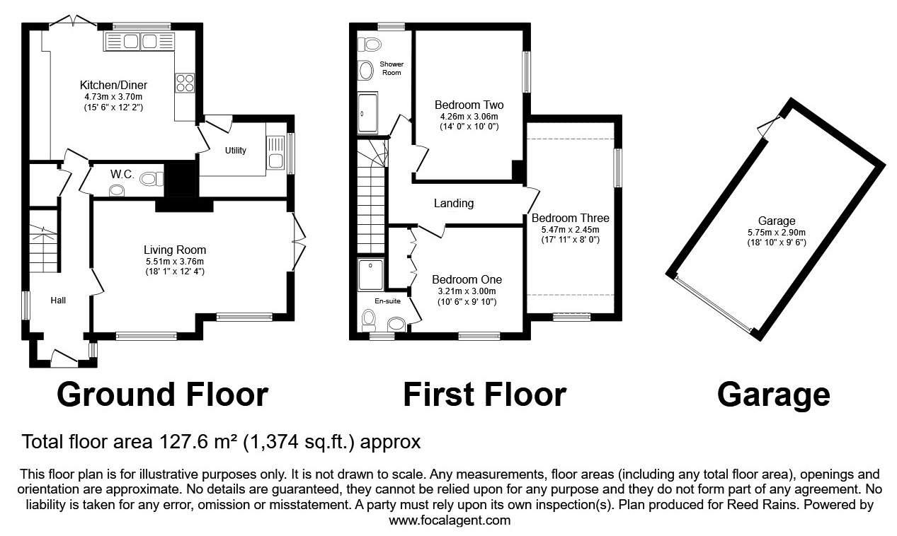 Floorplan of 3 bedroom Semi Detached House for sale, Stafford Road, Woodseaves, Staffordshire, ST20