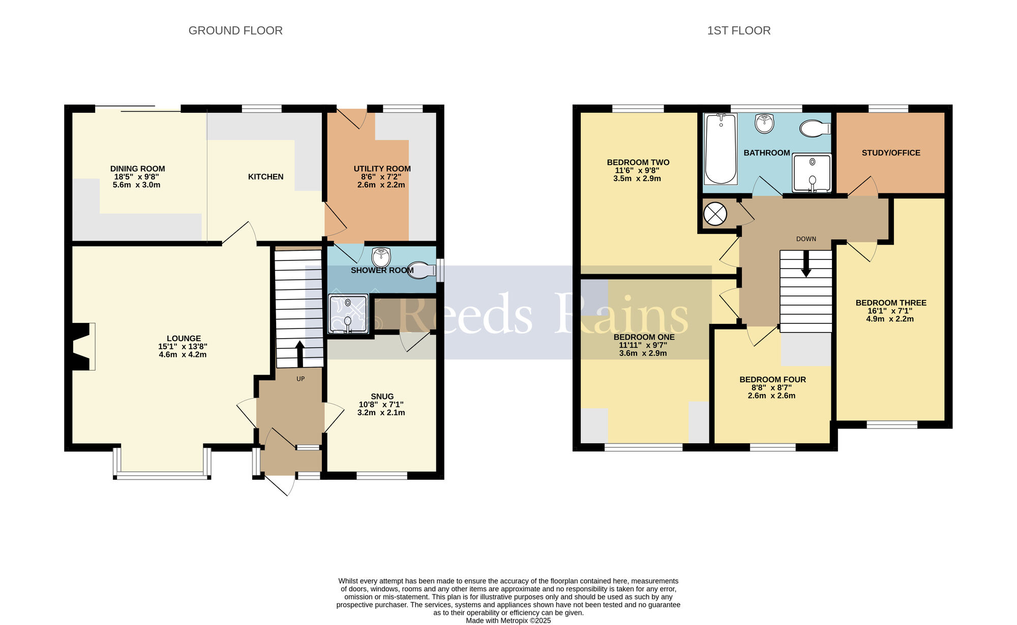 Floorplan of 4 bedroom Semi Detached House for sale, Hamilton Road, Evesham, Worcestershire, WR11