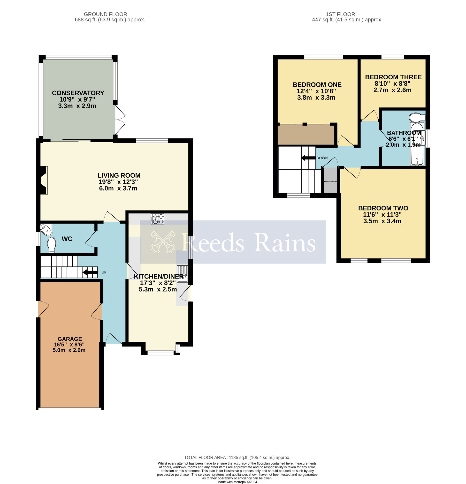 Floorplan of 3 bedroom Detached House for sale, Elmside, Worcestershire, WR11