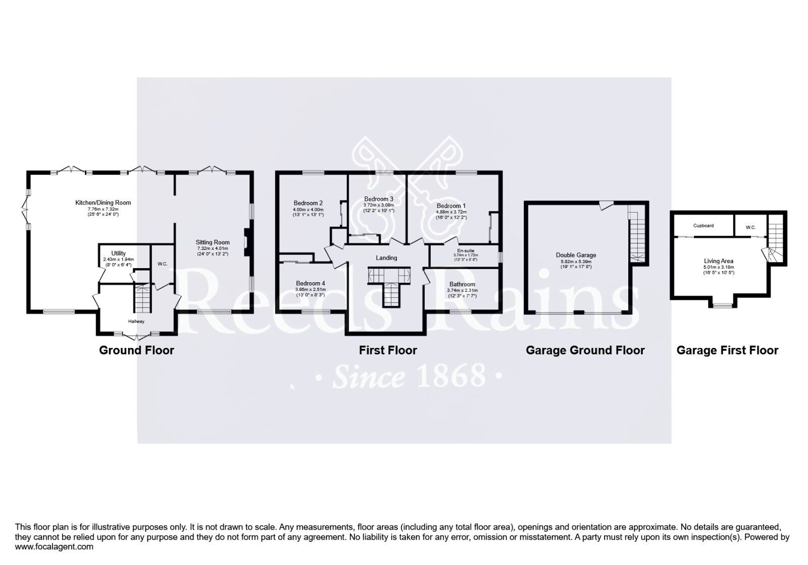 Floorplan of 5 bedroom Detached House for sale, Cleeve Hill Gardens, Harvington, Worcestershire, WR11