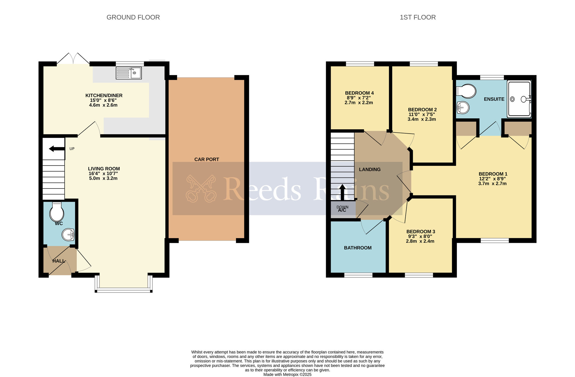 Floorplan of 4 bedroom Link Detached House for sale, Watsons Lane, Evesham, Worcestershire, WR11