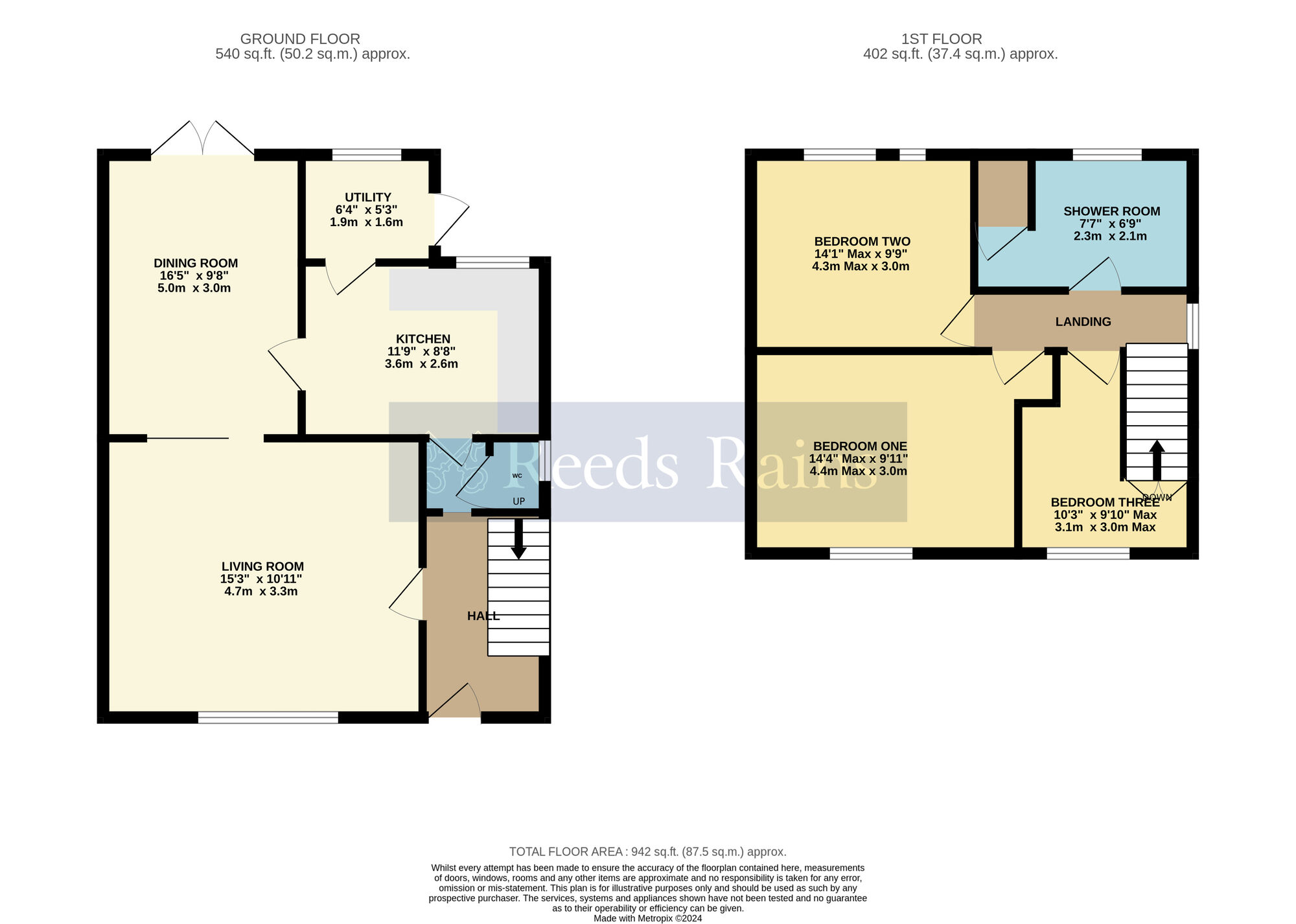 Floorplan of 3 bedroom Semi Detached House for sale, St. Peters Close, Evesham, Worcestershire, WR11