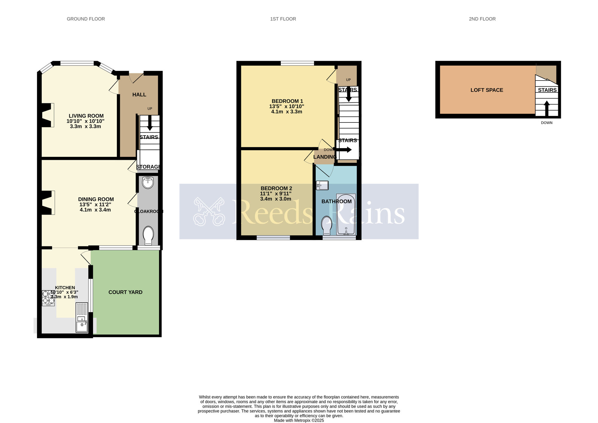 Floorplan of 2 bedroom Mid Terrace House for sale, Common Road, Evesham, Worcestershire, WR11