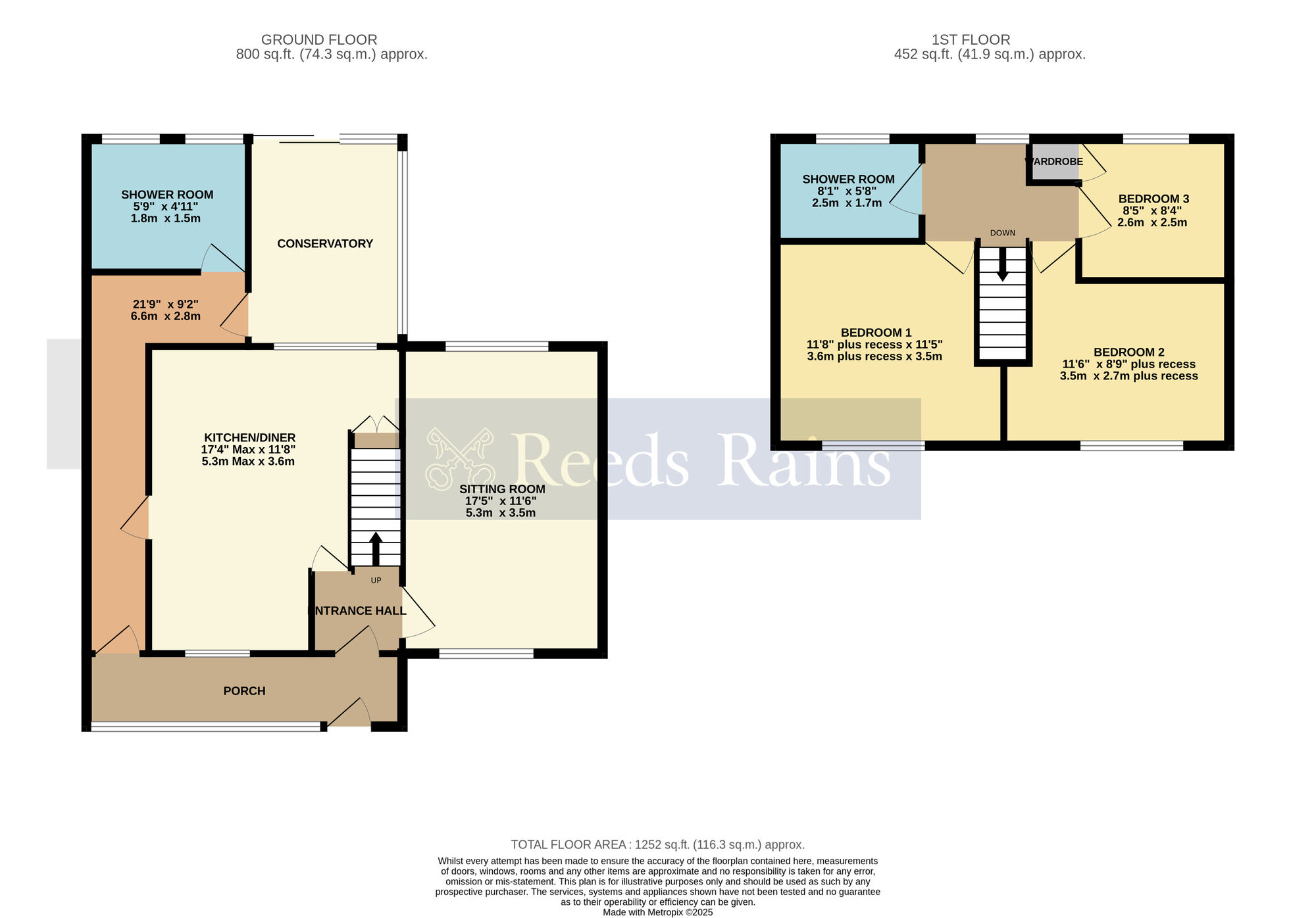 Floorplan of 3 bedroom Mid Terrace House for sale, Fairfield Road, Evesham, Worcestershire, WR11