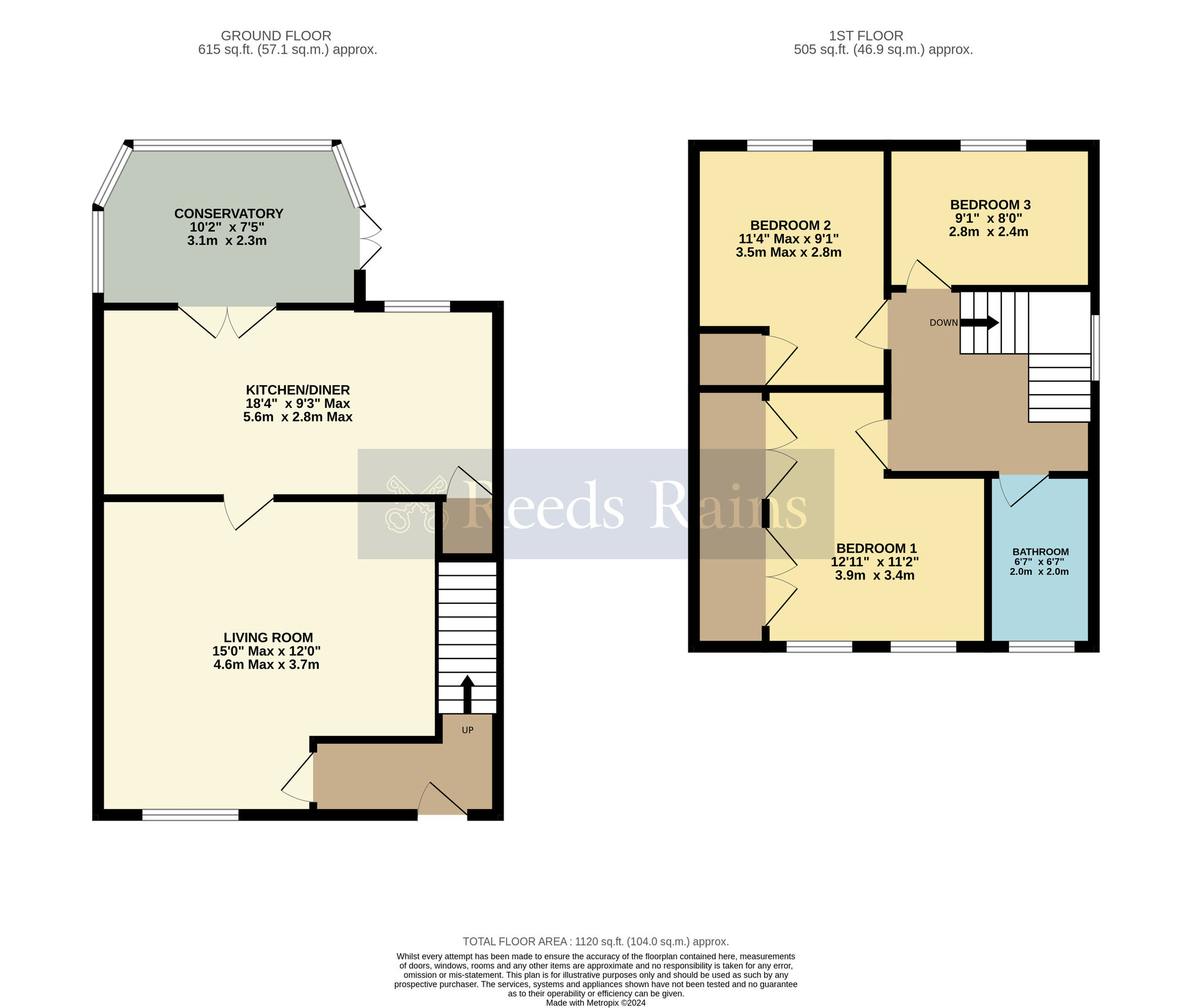 Floorplan of 3 bedroom Semi Detached House for sale, Hillside, Aldington, Worcestershire, WR11