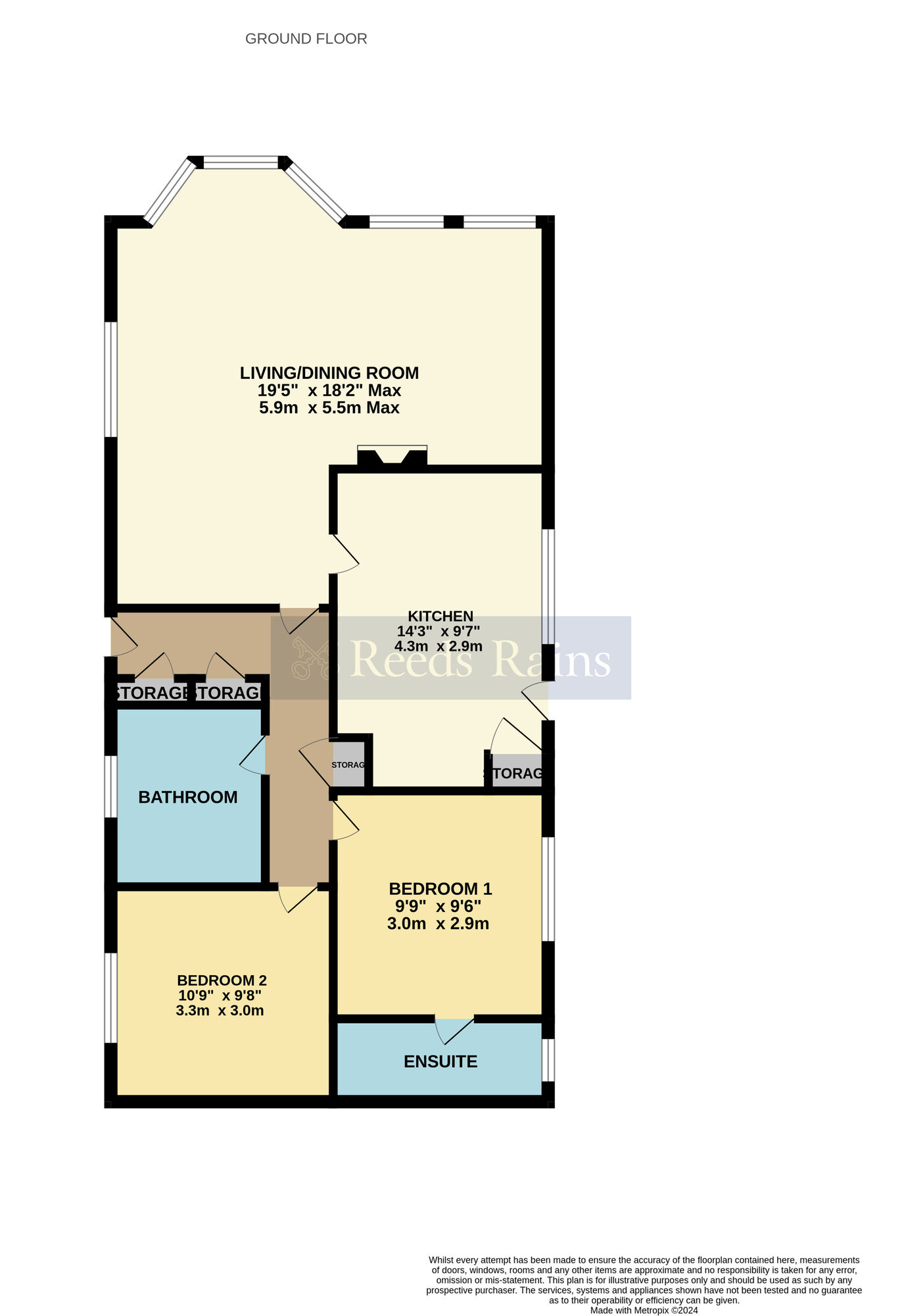 Floorplan of 2 bedroom Detached Property for sale, Cheltenham Road, Ashton-under-Hill, Worcestershire, WR11