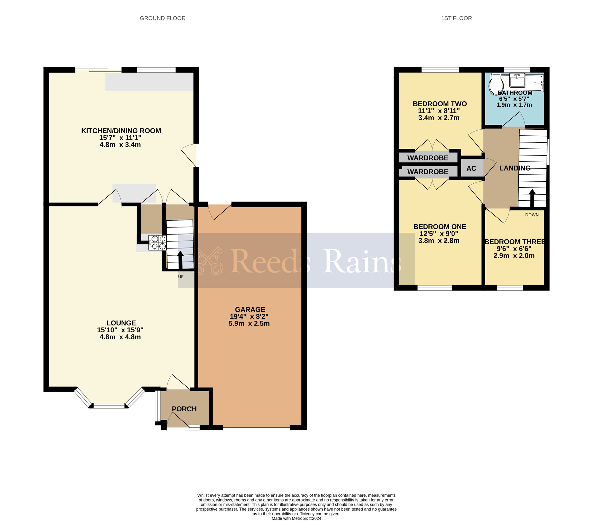 Floorplan of 3 bedroom Link Detached House for sale, Hughes Close, Harvington, Worcestershire, WR11