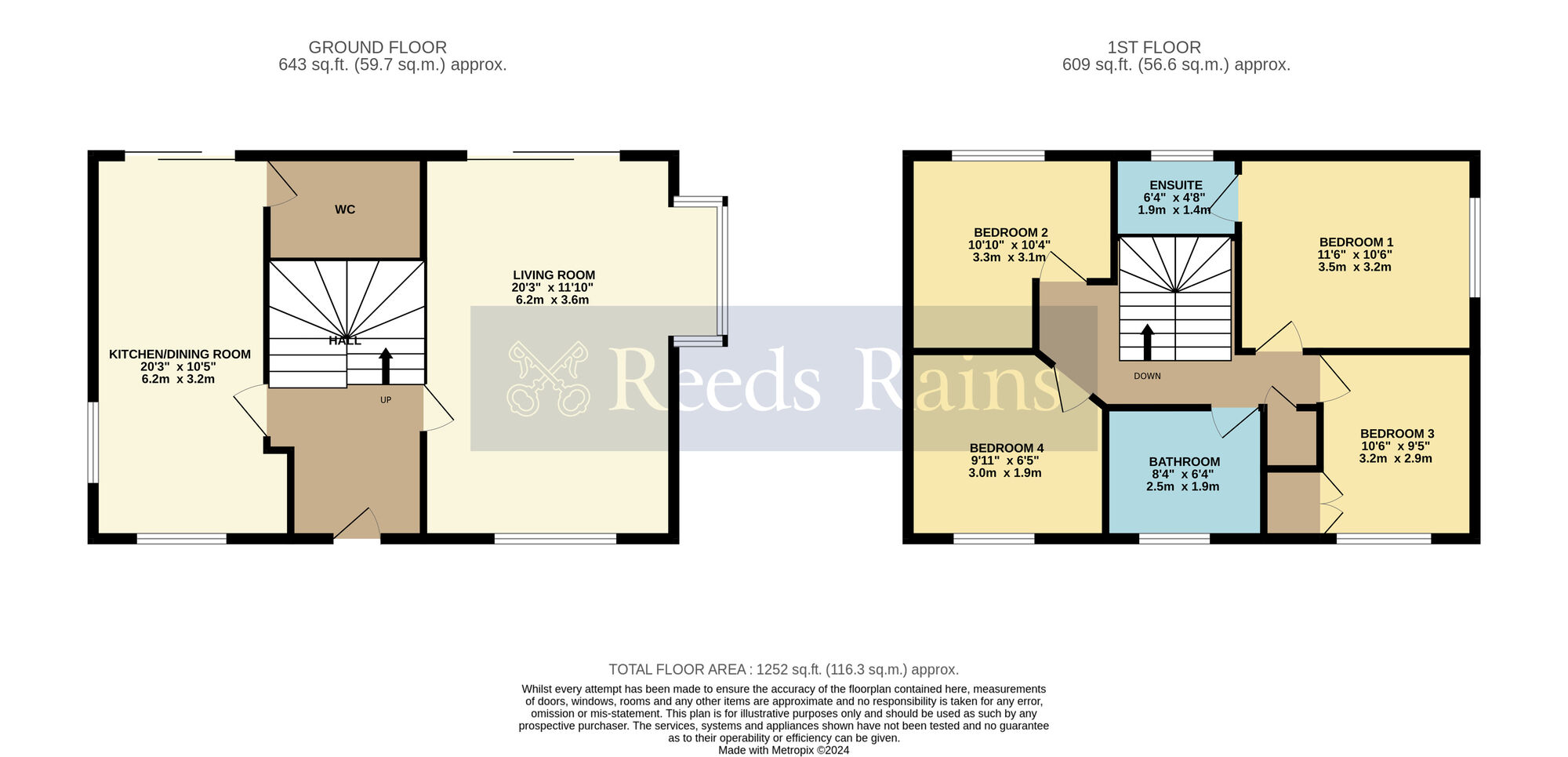 Floorplan of 4 bedroom Detached House for sale, Withy Trees Road, South Littleton, Worcestershire, WR11