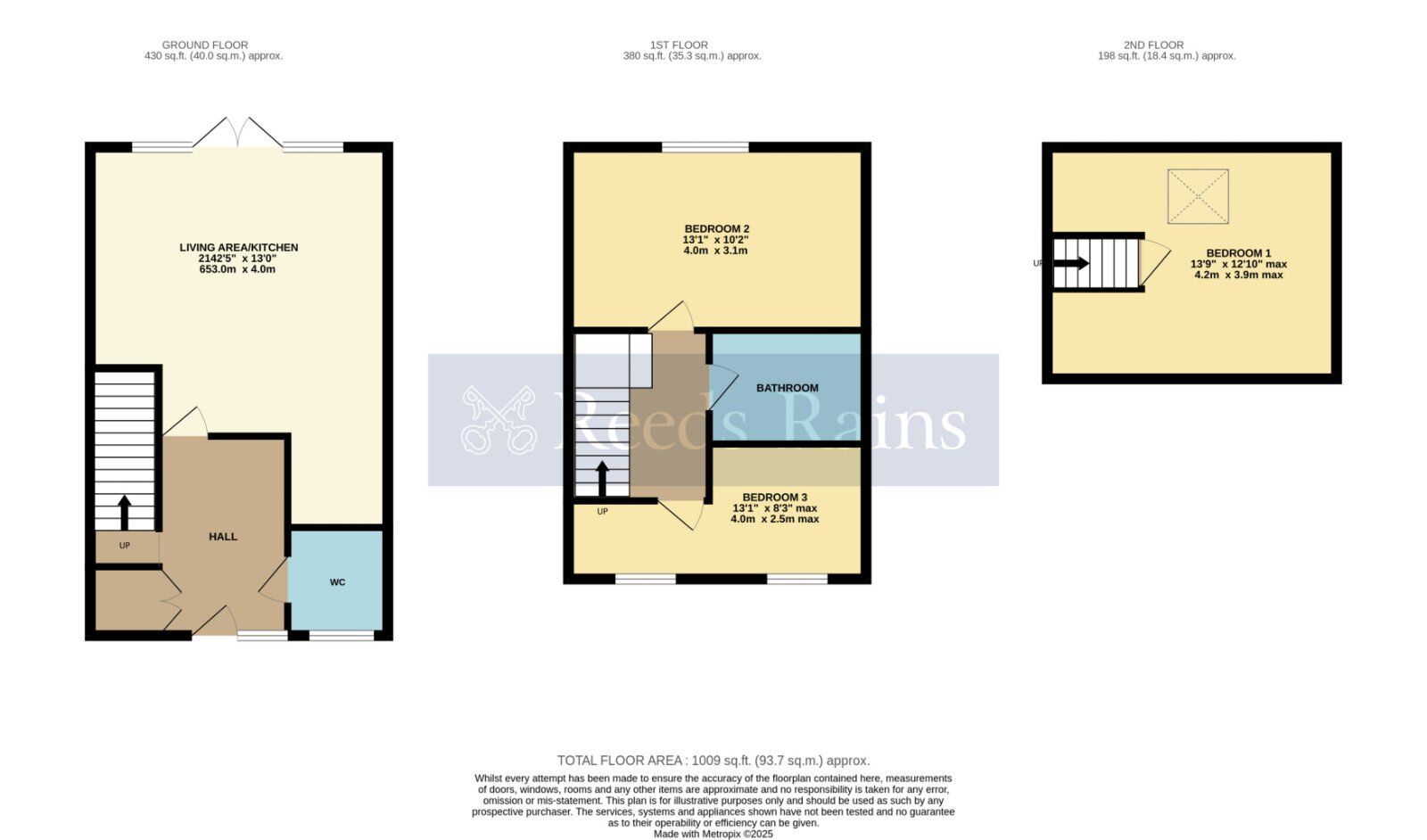 Floorplan of 3 bedroom Semi Detached House for sale, Elm Place, Bidford-on-Avon, Warwickshire, B50