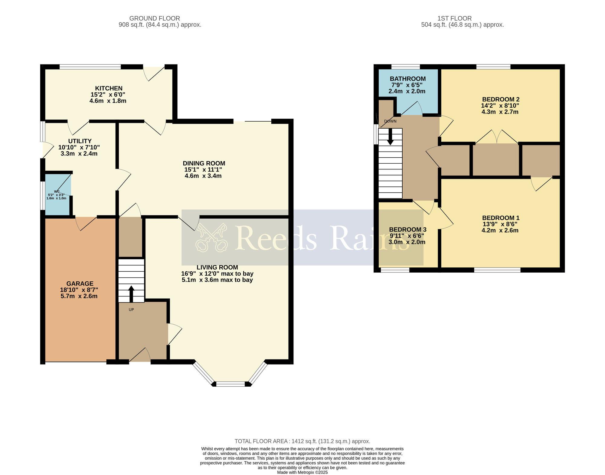 Floorplan of 3 bedroom Detached House for sale, Glebe Close, Bidford-on-Avon, Warwickshire, B50