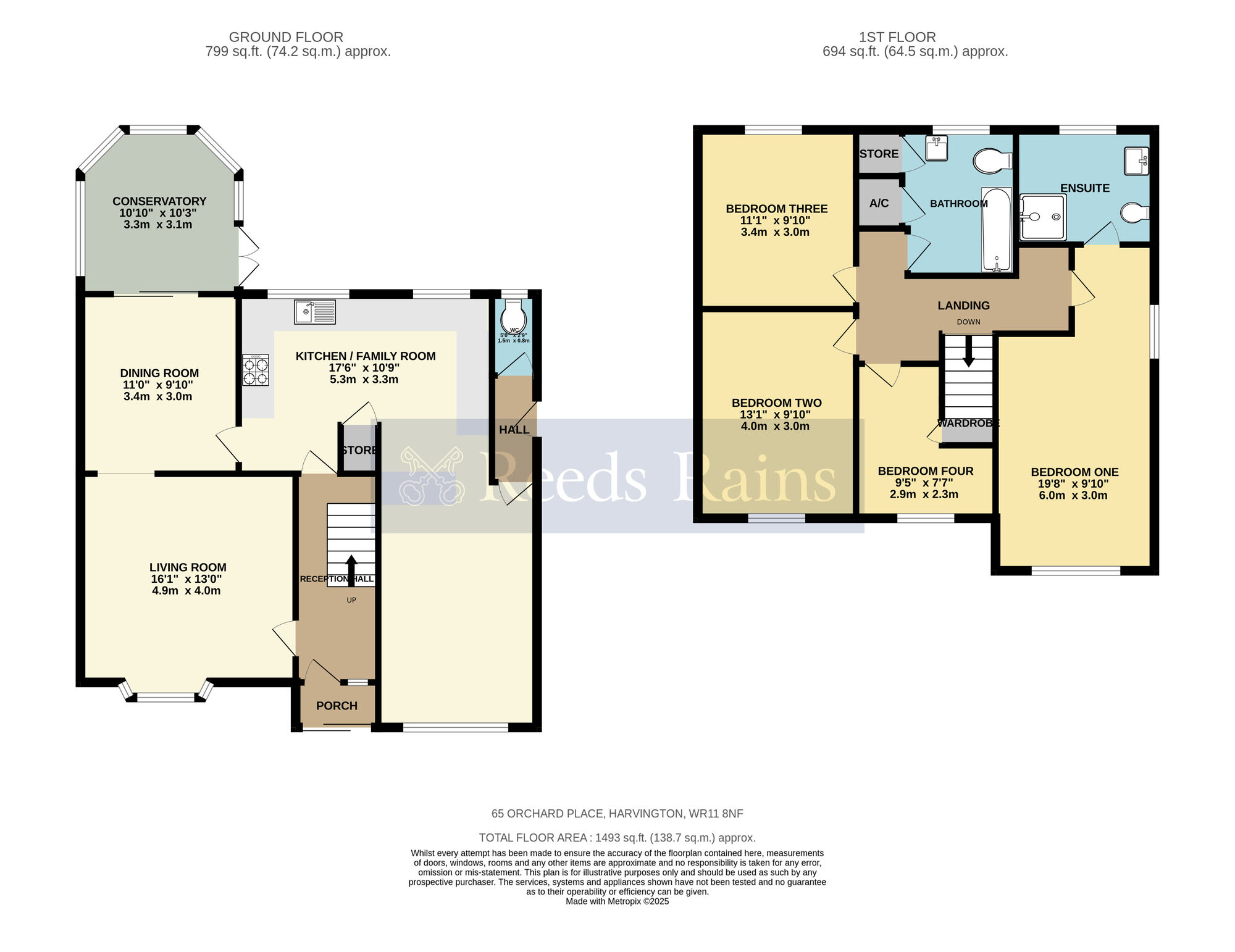 Floorplan of 4 bedroom Detached House for sale, Orchard Place, Harvington, Worcestershire, WR11