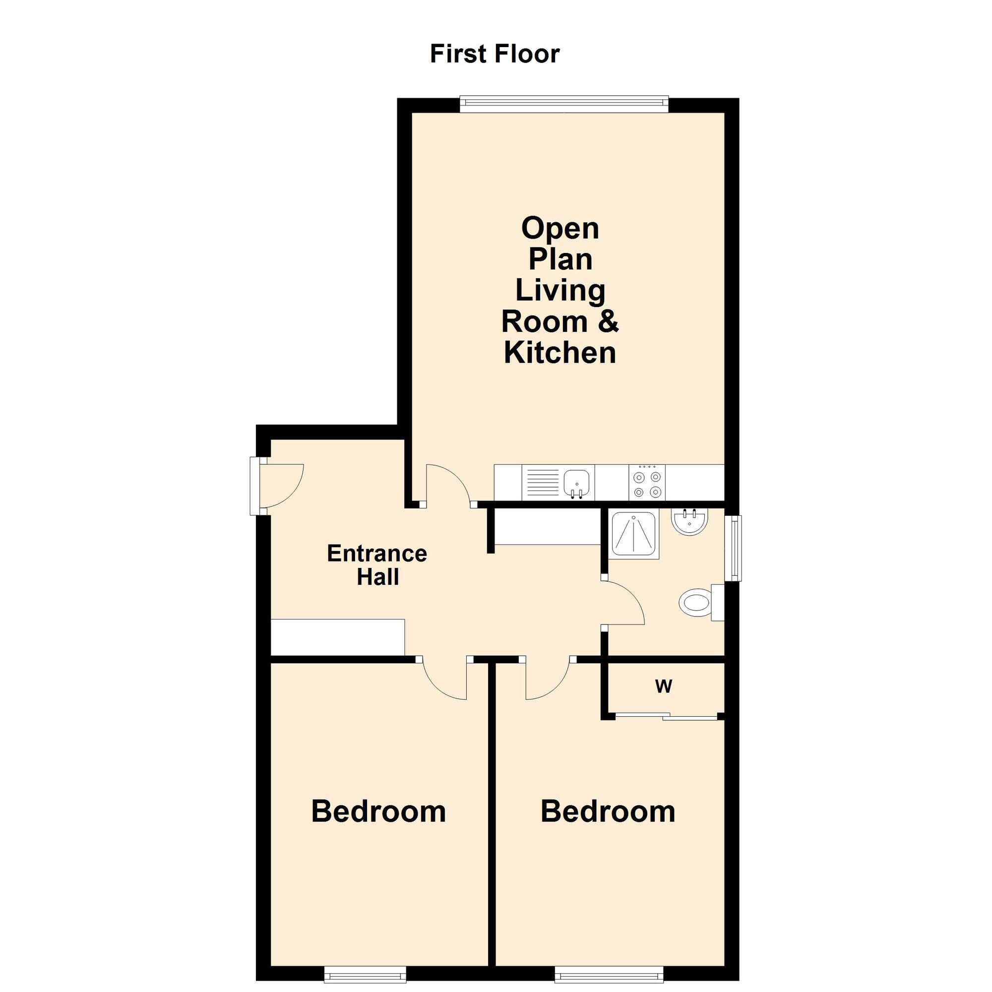 Floorplan of 2 bedroom  Flat for sale, Grimston Avenue, Folkestone, Kent, CT20